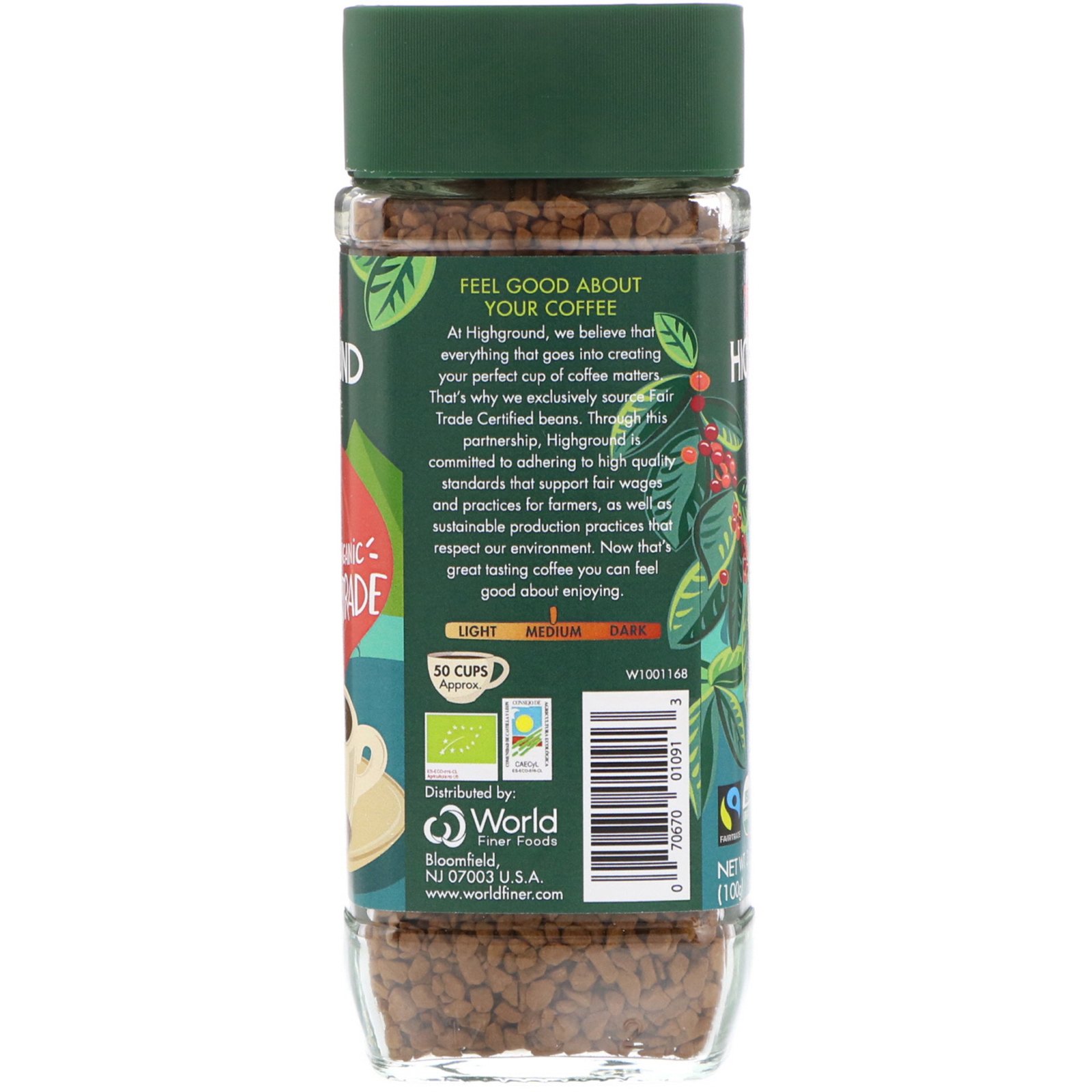 Comprar Highground Coffee, Café Instantâneo Orgânico, Médio, Descafeinado, 100 g - Imagem 2