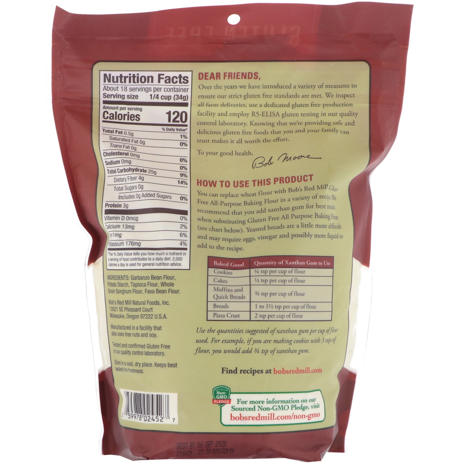 Comprar Bob's Red Mill, Farinha para Todas as Finalidades, Sem Glúten, 22 oz (624 g) - Imagem 2