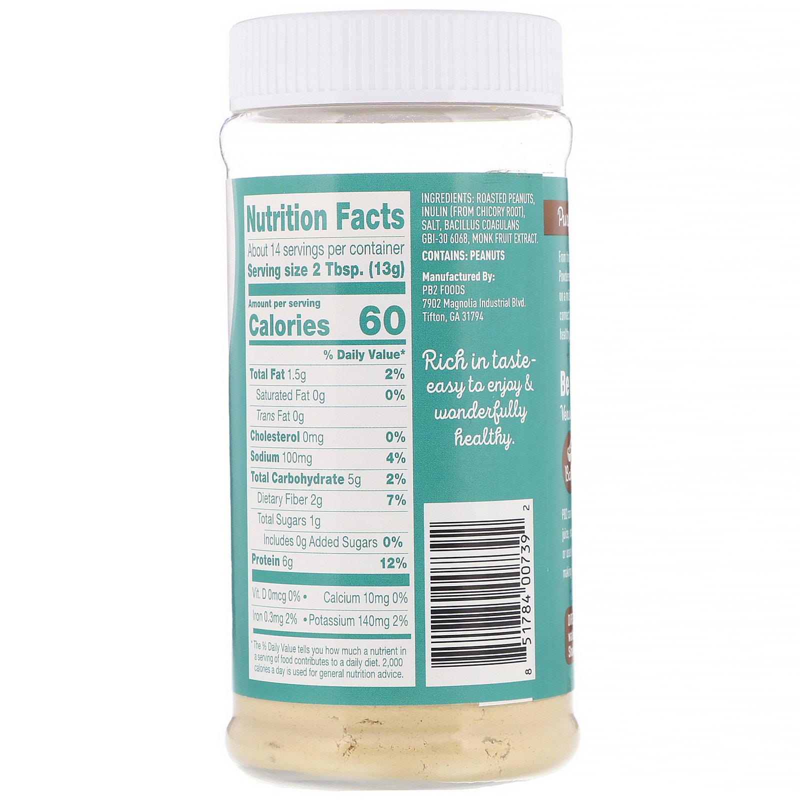 Comprar PB2 Foods, The Original PB2, Pó de Amendoim Pre+Probiótico, 184 g (6,5 oz) - Imagem 2