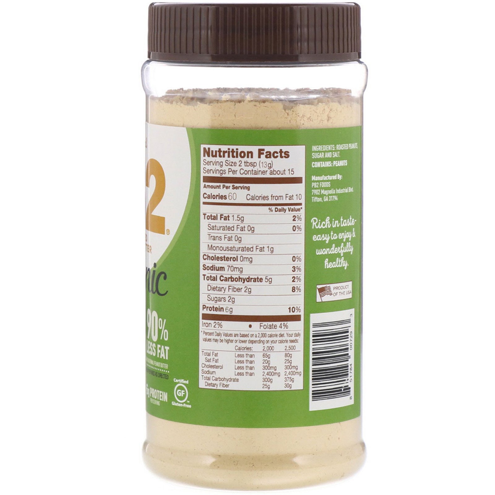 Comprar PB2 Foods, The Original PB2, Organic Powdered Peanut Butter, 6.5 oz (184 g) - Imagem 2