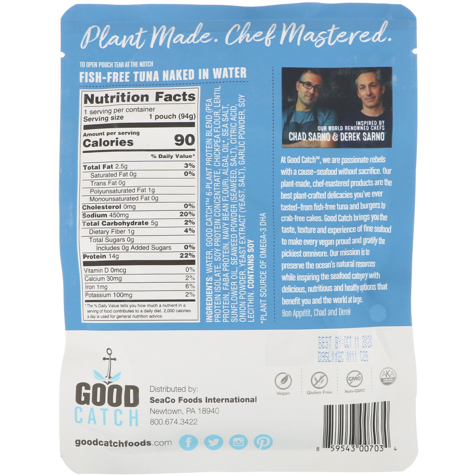 Comprar Good Catch, Fish-Free Tuna, Naked In Water, 3.3 oz (94 g) - Imagem 2