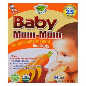 Comprar Hot Kid, Baby Mum-Mum, Roscas de Batata-Doce Orgânica e Cenoura, 24 Roscas, 50 g (1,76 oz) Cada