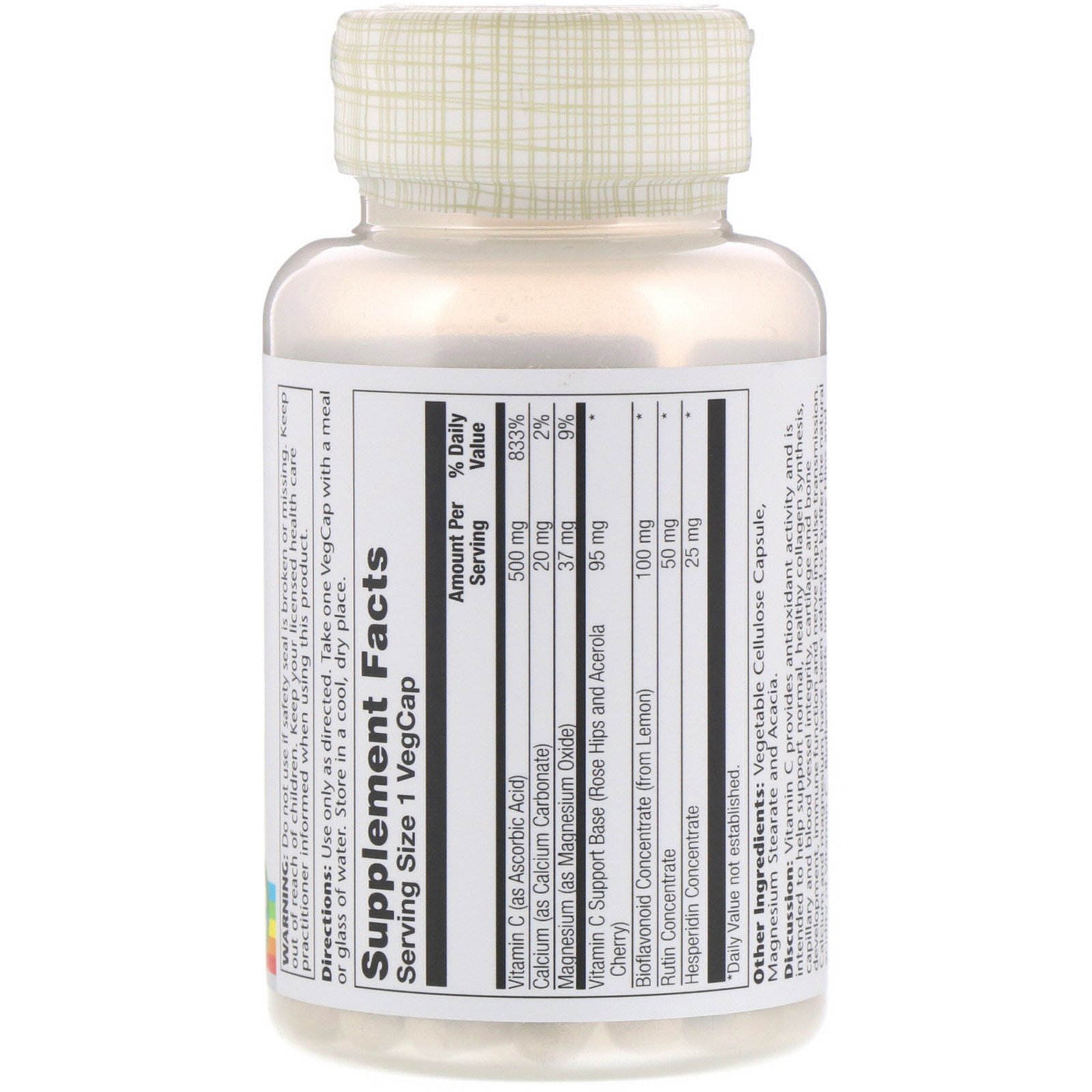 Comprar Solaray, Vitamina C Tamponaa com Concentrado de Bioflavonóides, 500 mg, 100 Cápsulas Vegetarianas - Imagem 2