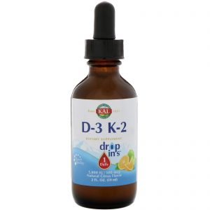 Comprar KAL, Vitamina D-3 K-2 Drop Ins, Sabor Cítrico Natural, 59 ml (2 fl oz)