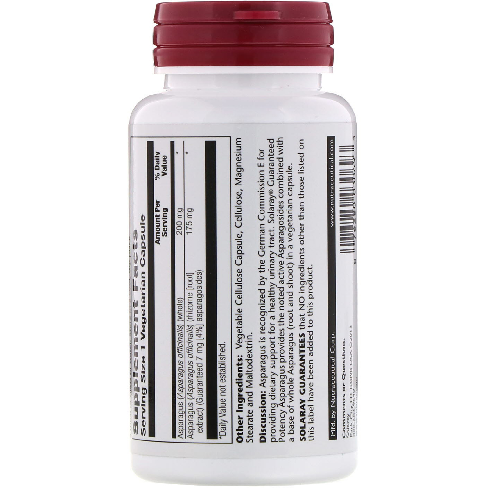 Comprar Solaray, Aspargos, 175 mg, 60 Cápsulas Vegetais - Imagem 2