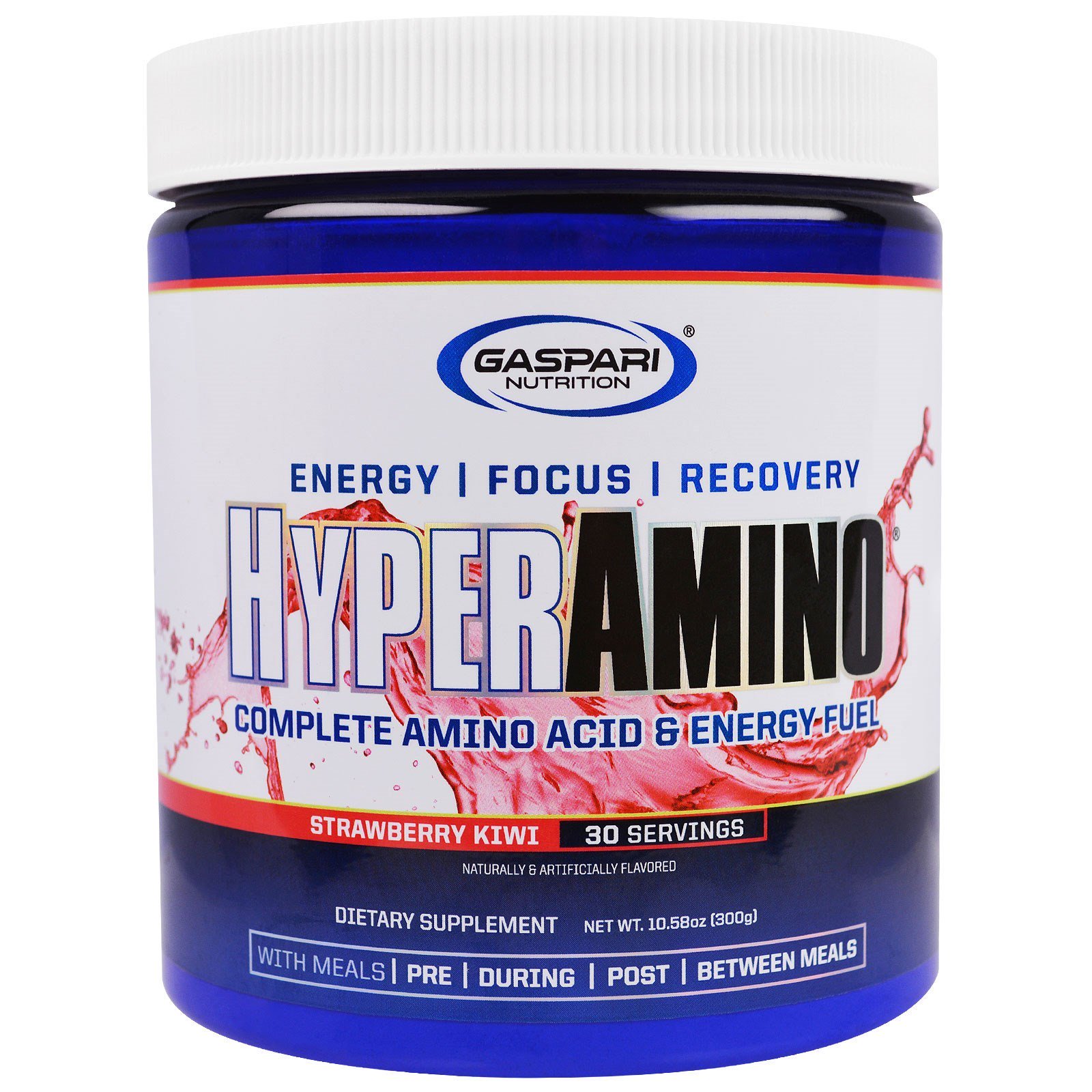 Comprar Gaspari Nutrition, HYPERAMINO, Complete Amino Acid & Energy Fuel, Strawberry Kiwi, 10.58 oz (300 g)
