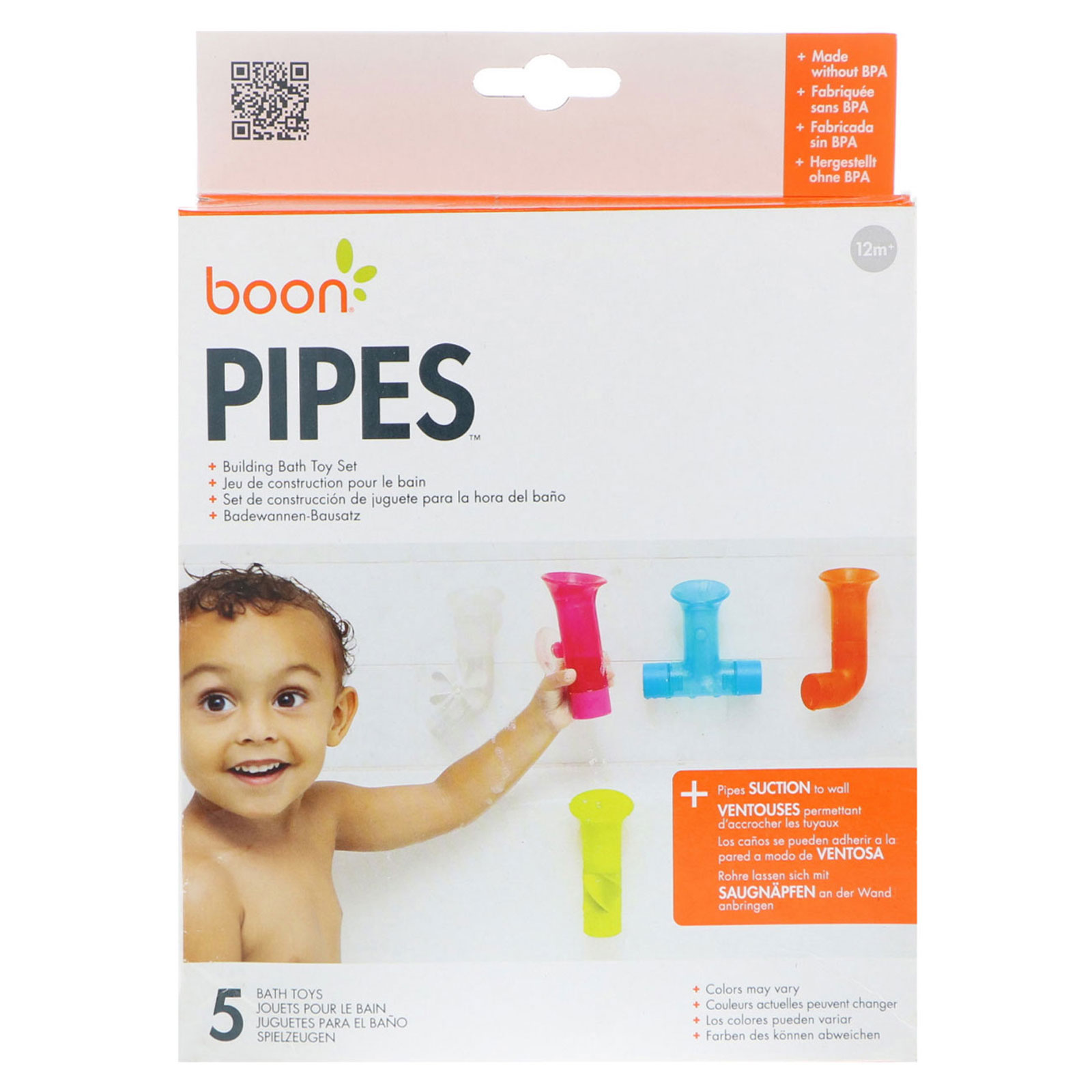 Comprar Boon, Pipes, Building Bath Toy Set, 5 Bath Toys, Colors May Vary, 12+ Months