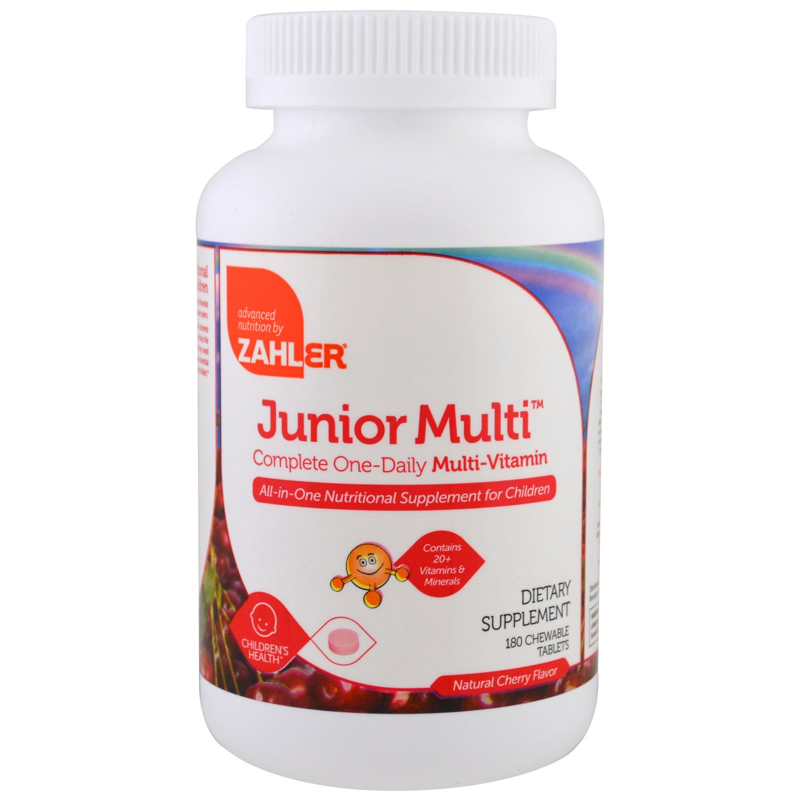Comprar Zahler, Junior Multi, Multivitamínico Completo Um-por-dia, Sabor Natural de Cereja, 180 Tabletes Mastigáveis
