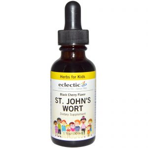 Comprar Eclectic Institute, Ervas Para Crianças, Erva de São João, Sabor Cereja Preta, 1 fl oz (30 ml)
