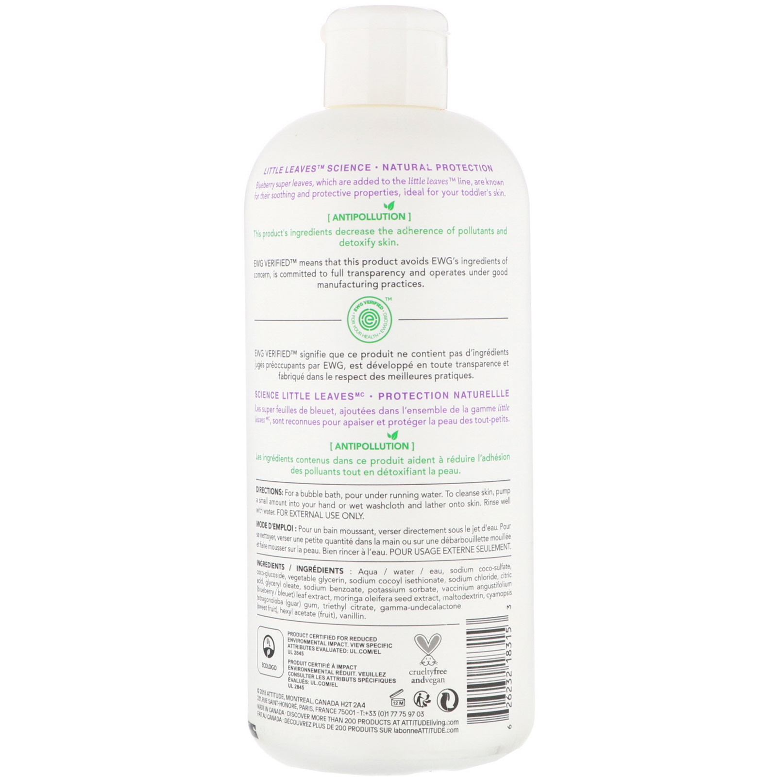 Comprar ATTITUDE, Little Leaves Science, Lavagem Borbulhante, Baunilha e Pera, 16 fl oz (473 ml) - Imagem 2