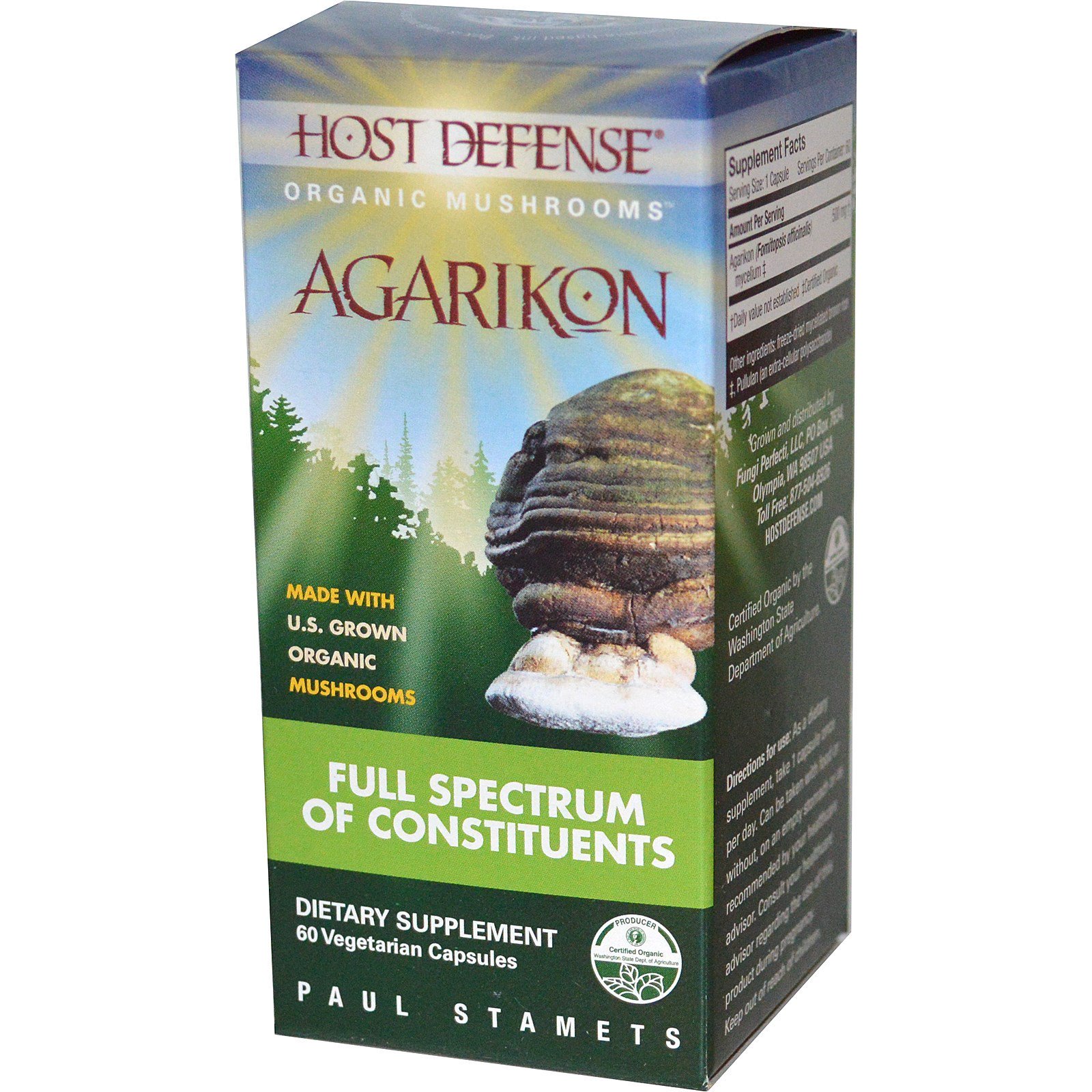 Comprar Fungi Perfecti, Agarikon, 60 Cápsulas Vegetarianas