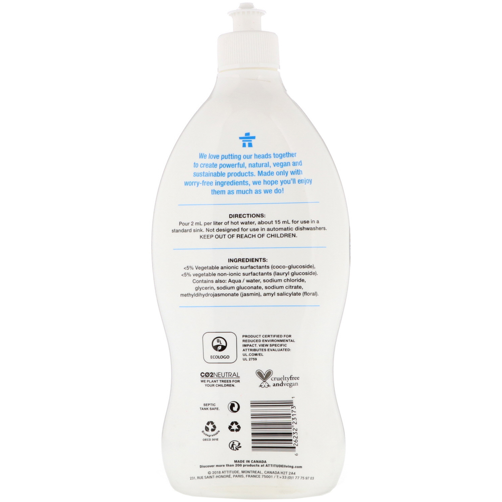 Comprar ATTITUDE, Dishwashing Liquid, Wildflowers, 23.7 fl oz (700 ml) - Imagem 2