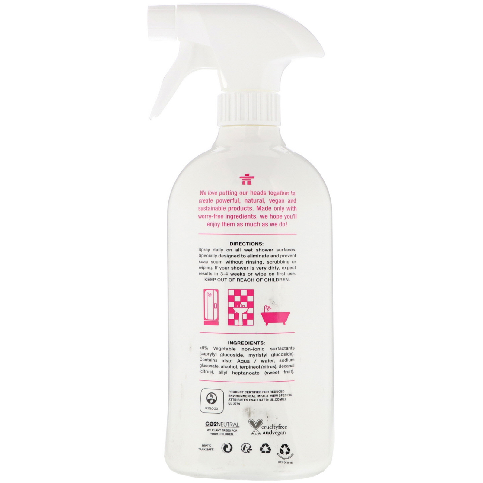 Comprar ATTITUDE, Daily Shower & Tile Cleaner, Citrus Zest, 27.1 fl oz (800 ml) - Imagem 2