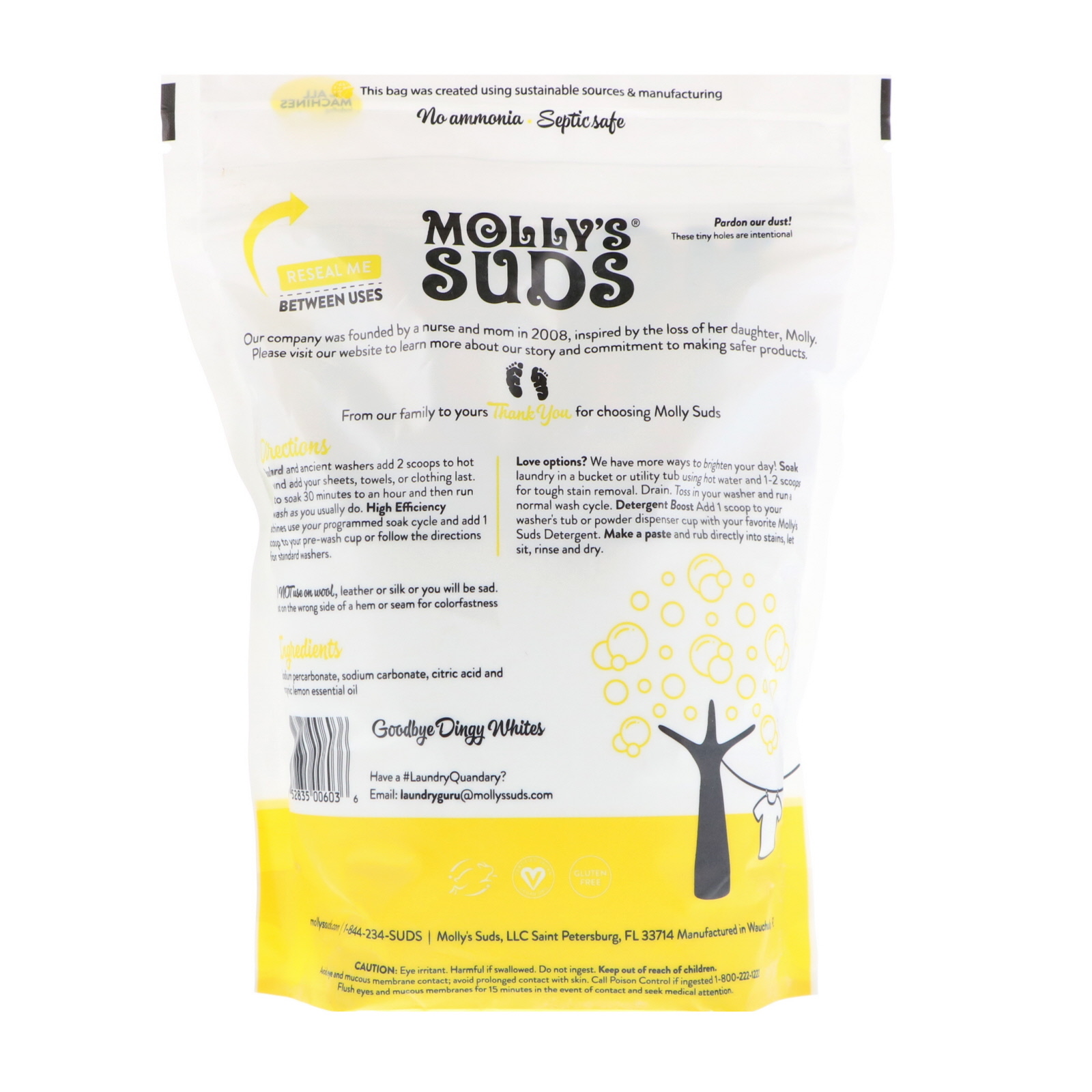 Comprar Molly's Suds, Branqueador de Oxigênio, 41,09 oz (1,15 kg) - Imagem 2