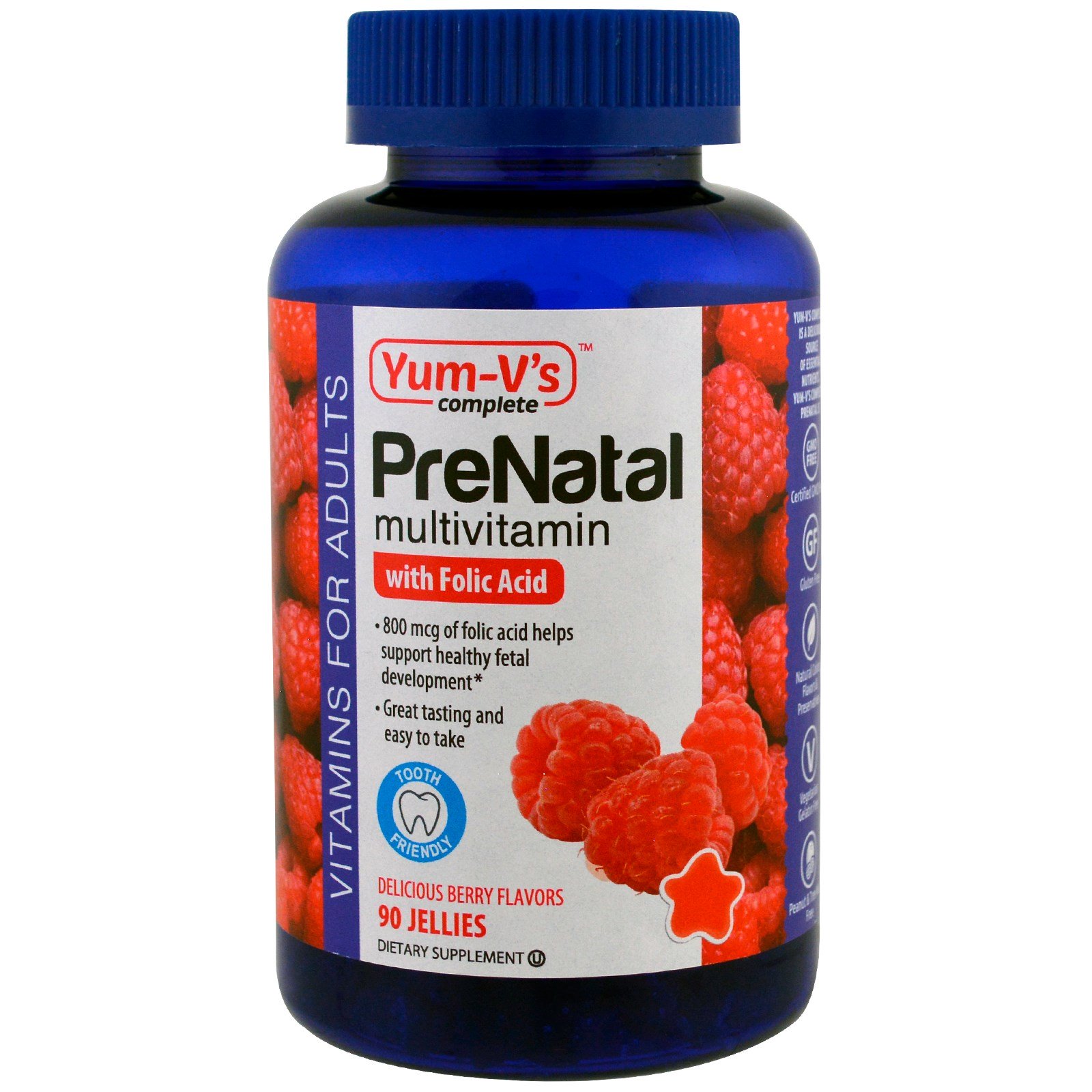 Comprar YumV's, Multivitamínico PreNatal com Ácido Fólico, Sabor Frutas Vermelhas, 90 Gominhas