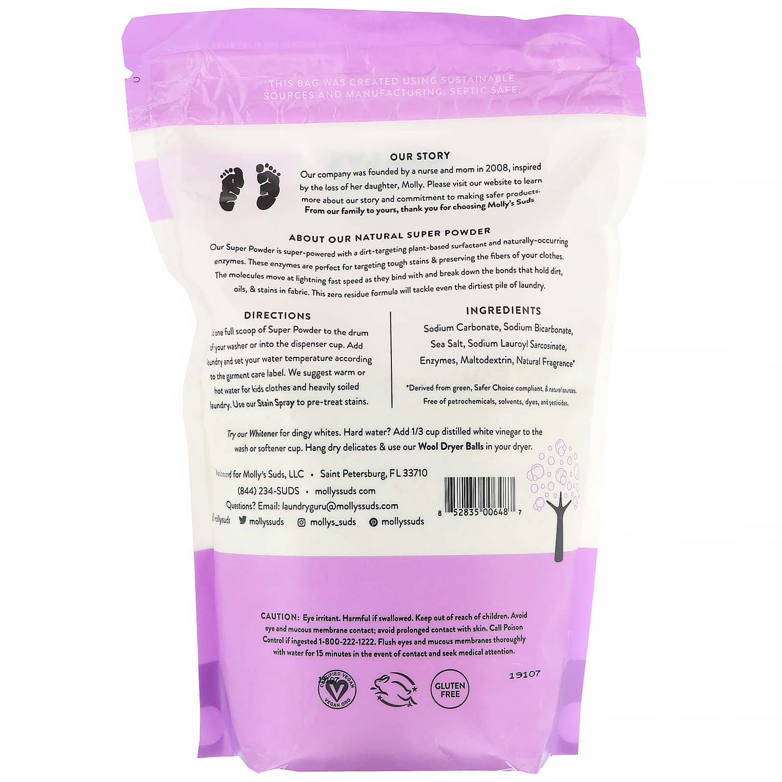 Comprar Molly's Suds, Super Pó, Detergente para Roupas, Lavanda, 60 Cargas, 60 oz - Imagem 2