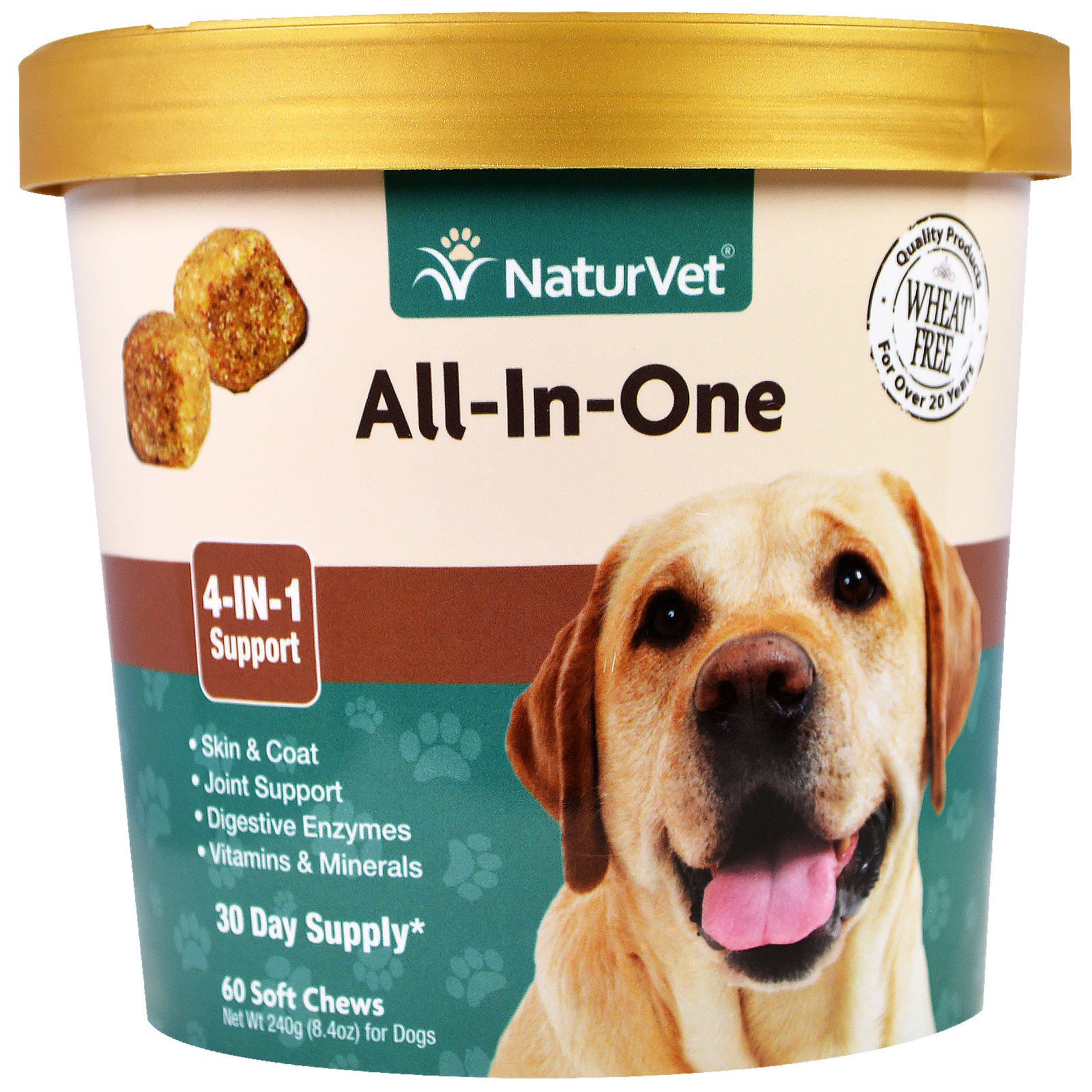 Comprar NaturVet, Tudo em Um, suporte 4 em 1, 60 petiscos mastigáveis macios, 240 g (8,4 oz)