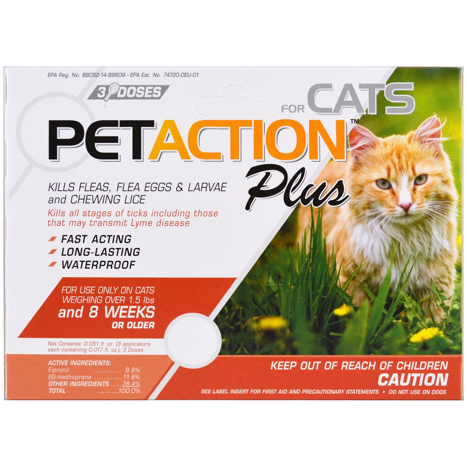 Comprar PetAction Plus, Para Gatos, 3 Doses - 0,5 ml Cada