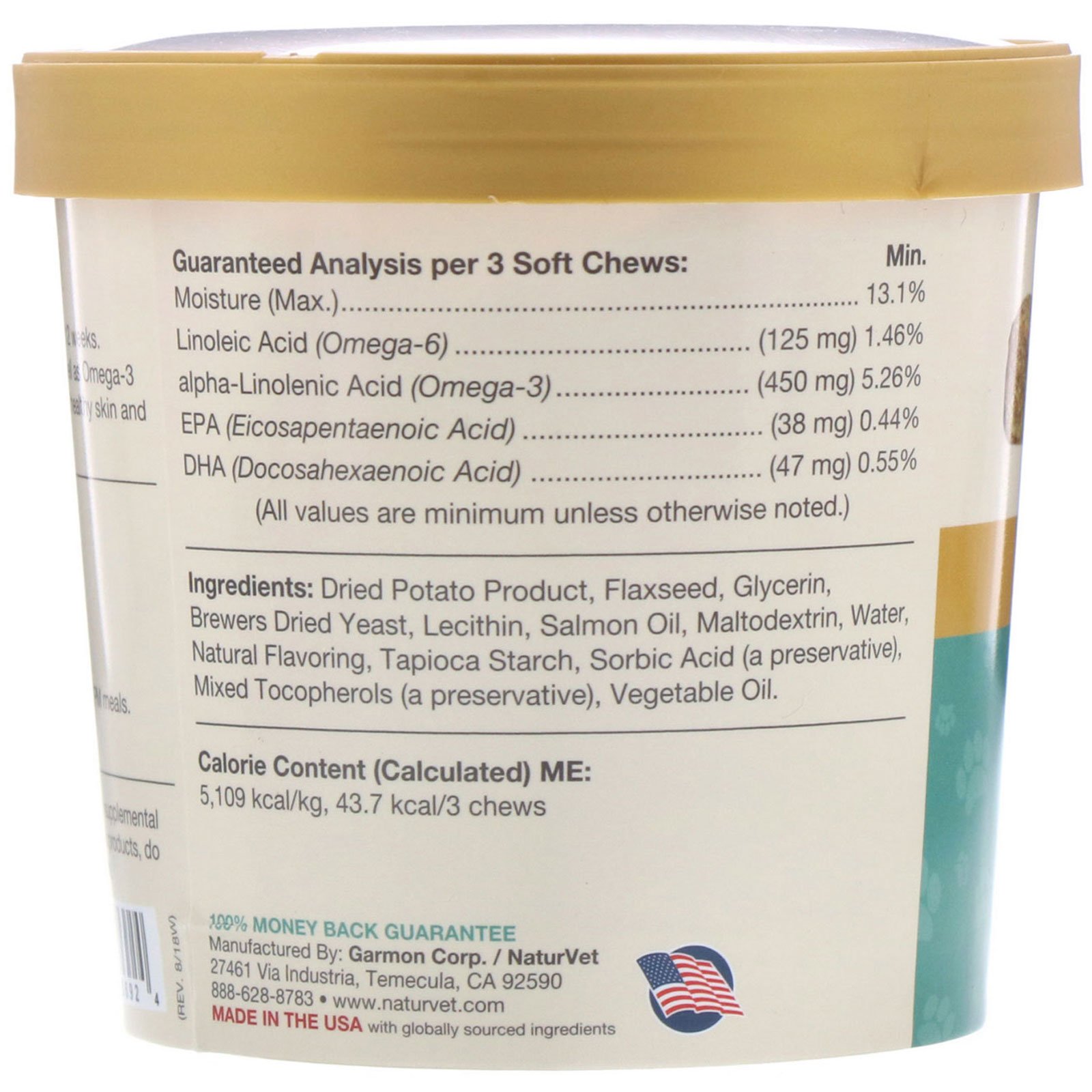Comprar NaturVet, Omega-Gold, Plus Salmon Oil, For Dogs & Cats, 90 Gomas Mastigáveis - Imagem 2