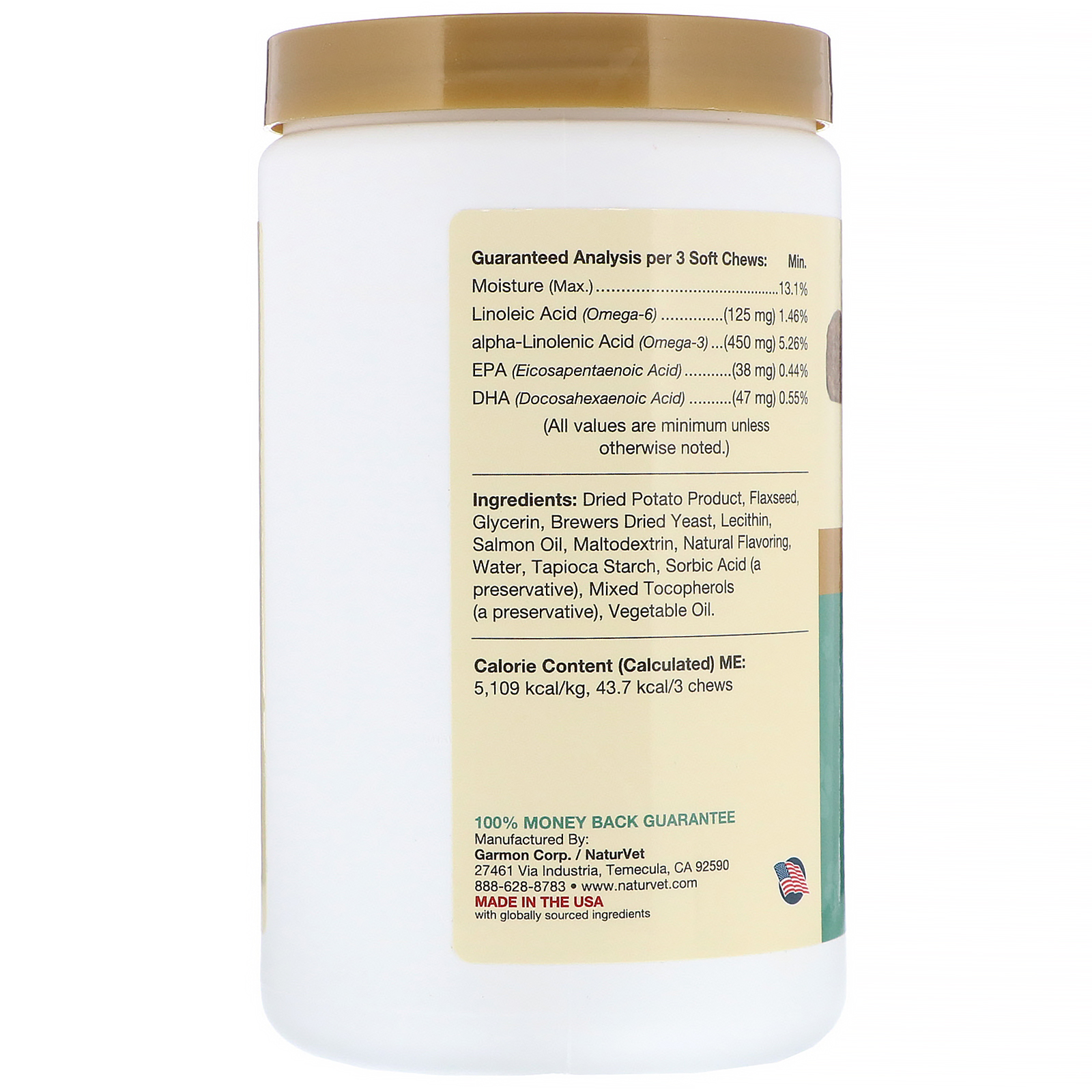 Comprar NaturVet, Óleo de Salmão Omega-Gold Plus, para Cães e Gatos, 180 Gomas Mastigáveis - Imagem 2