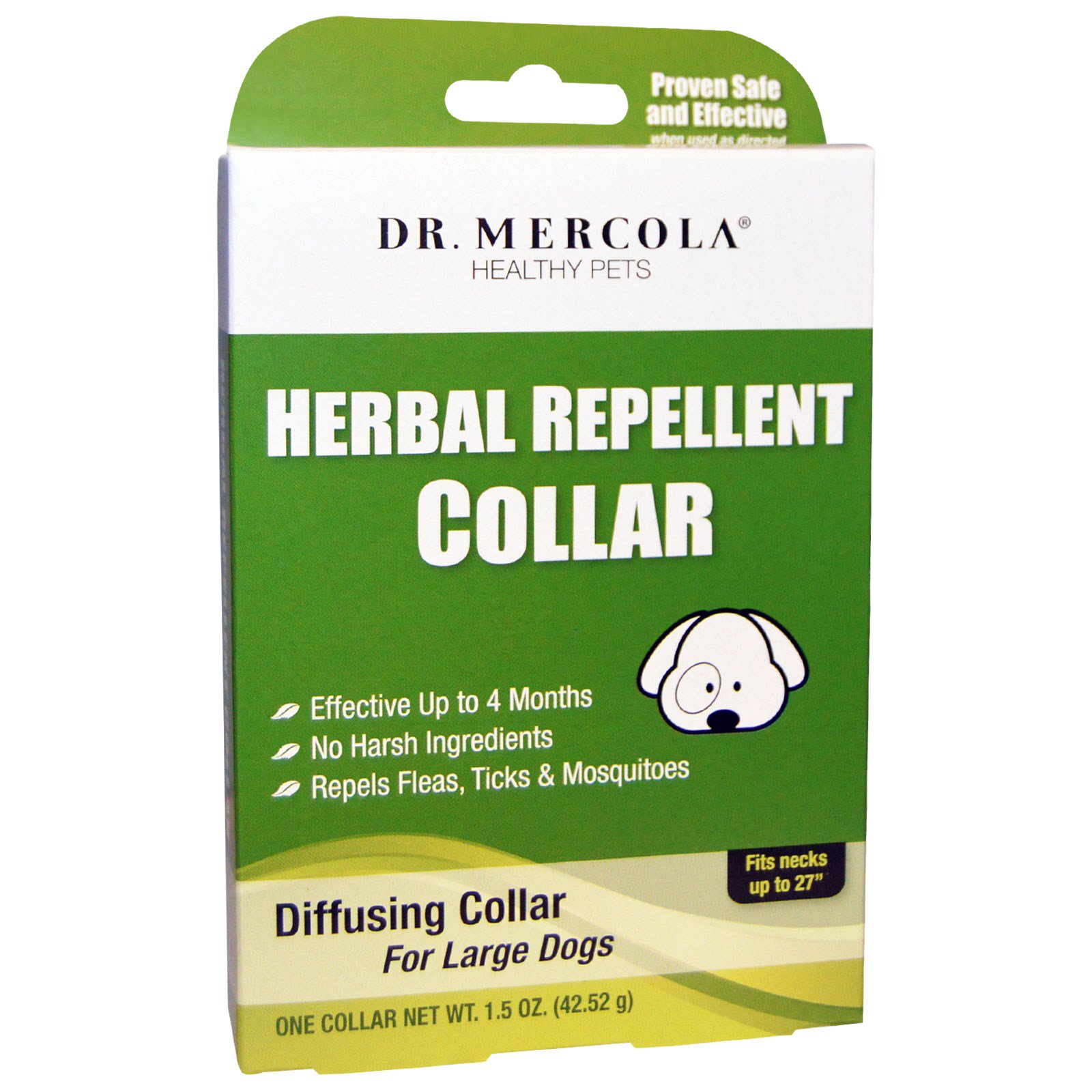 Comprar Dr. Mercola, Coleira Repelente de Ervas, para Cães Grandes, 1 Coleira, 1.5 oz (42,52 g)