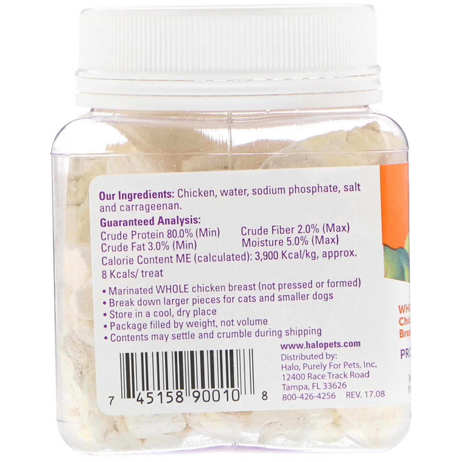 Comprar Halo, Liv-A-Littles, Petiscos Proteicos, Peito de Frango Inteiro, Para Cães e Gatos, 2,2 oz (62,3 g) - Imagem 2