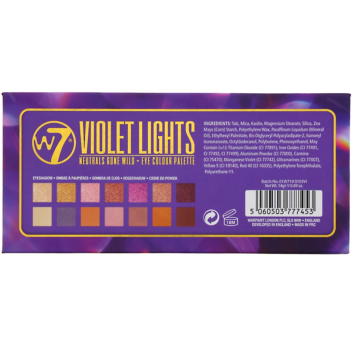 Comprar W7, Violet Lights, Neutrals Gone Wild, Paleta de sombras, 11,2 g - Imagem 3
