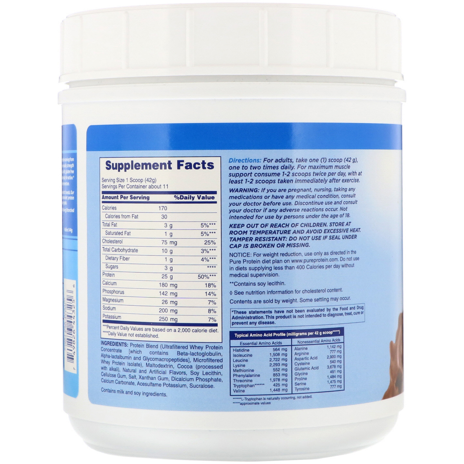 Comprar Pure Protein, 100% Whey Powder, Rich Chocolate, 1 lb (453 g) - Imagem 2