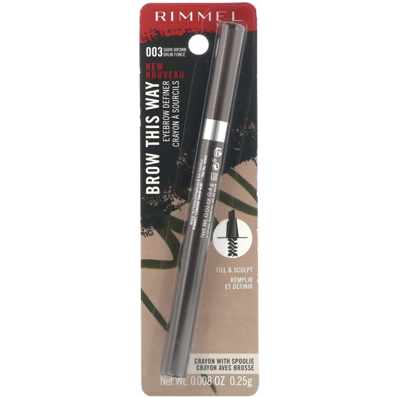 Comprar Rimmel London, Delineador de sobrancelha Brow This Way, 003 Marrom escuro, 0,25 g - Imagem 2