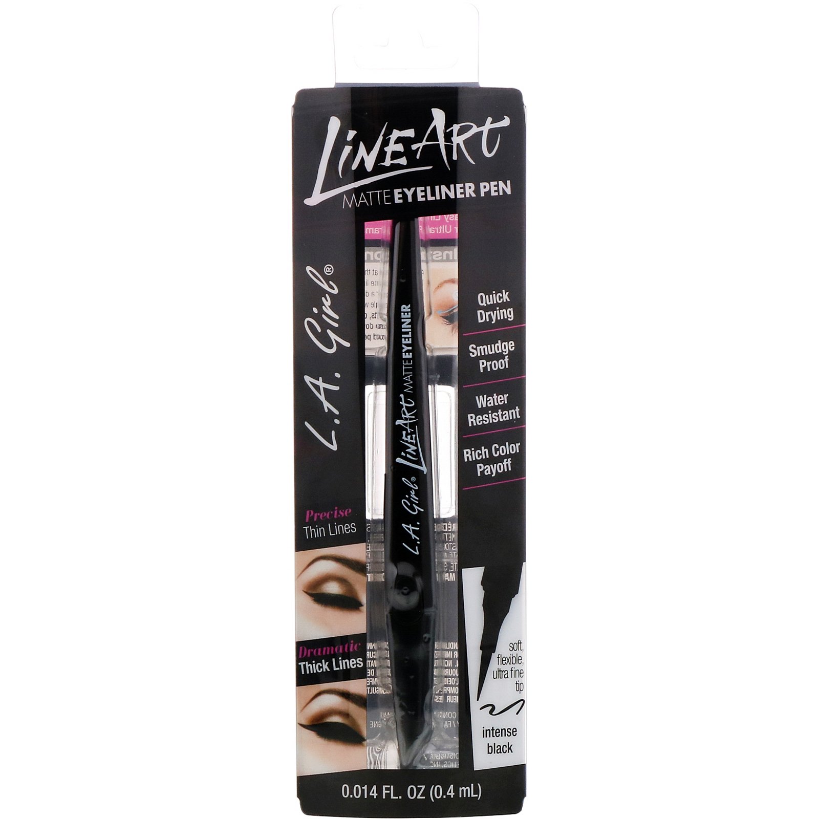 Comprar L.A. Girl, Caneta delineadora fosca, Line Art, preto, 0,4 ml - Imagem 2