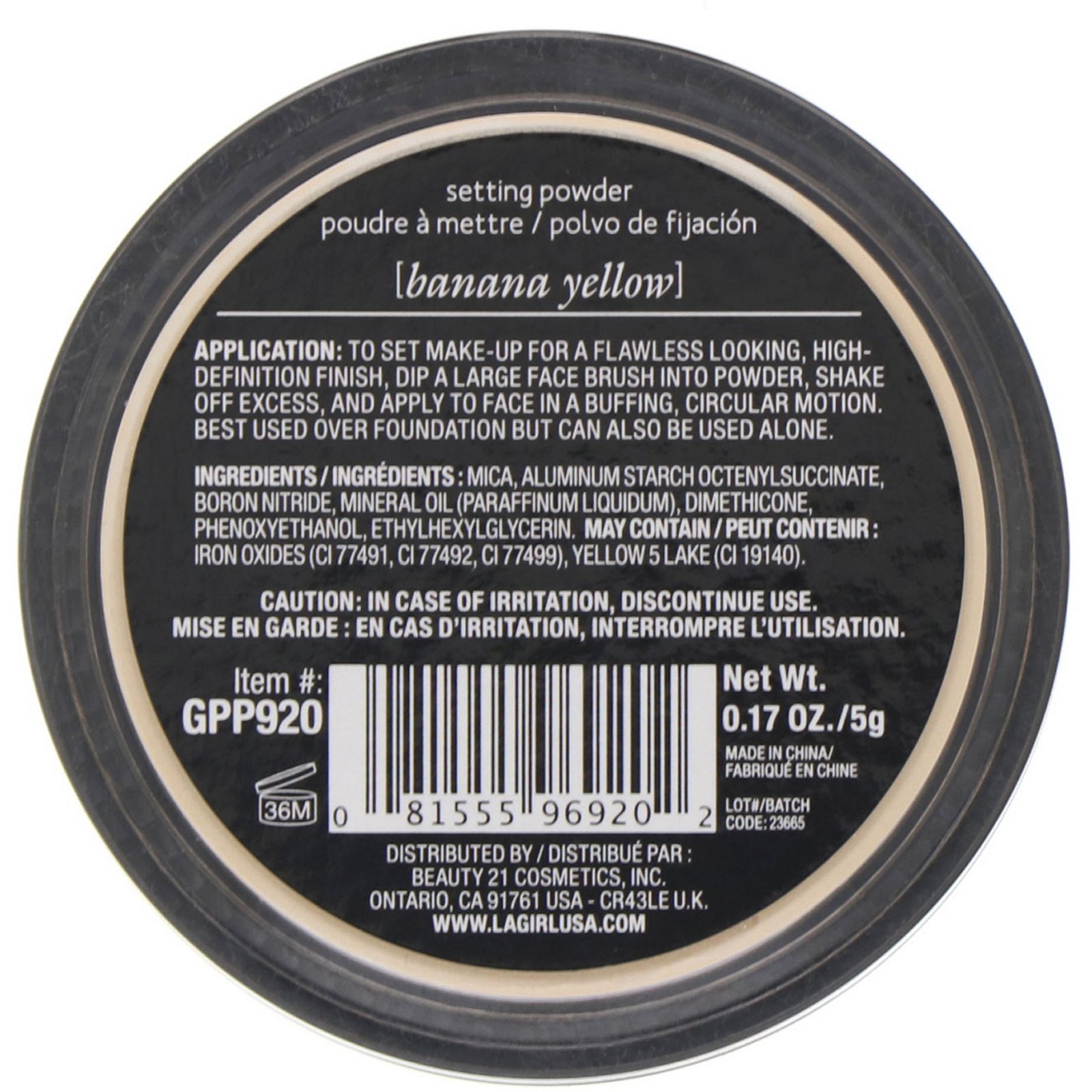 Comprar L.A. Girl, Pó fixador Pro HD, Amarelo Banana, 5 g - Imagem 2