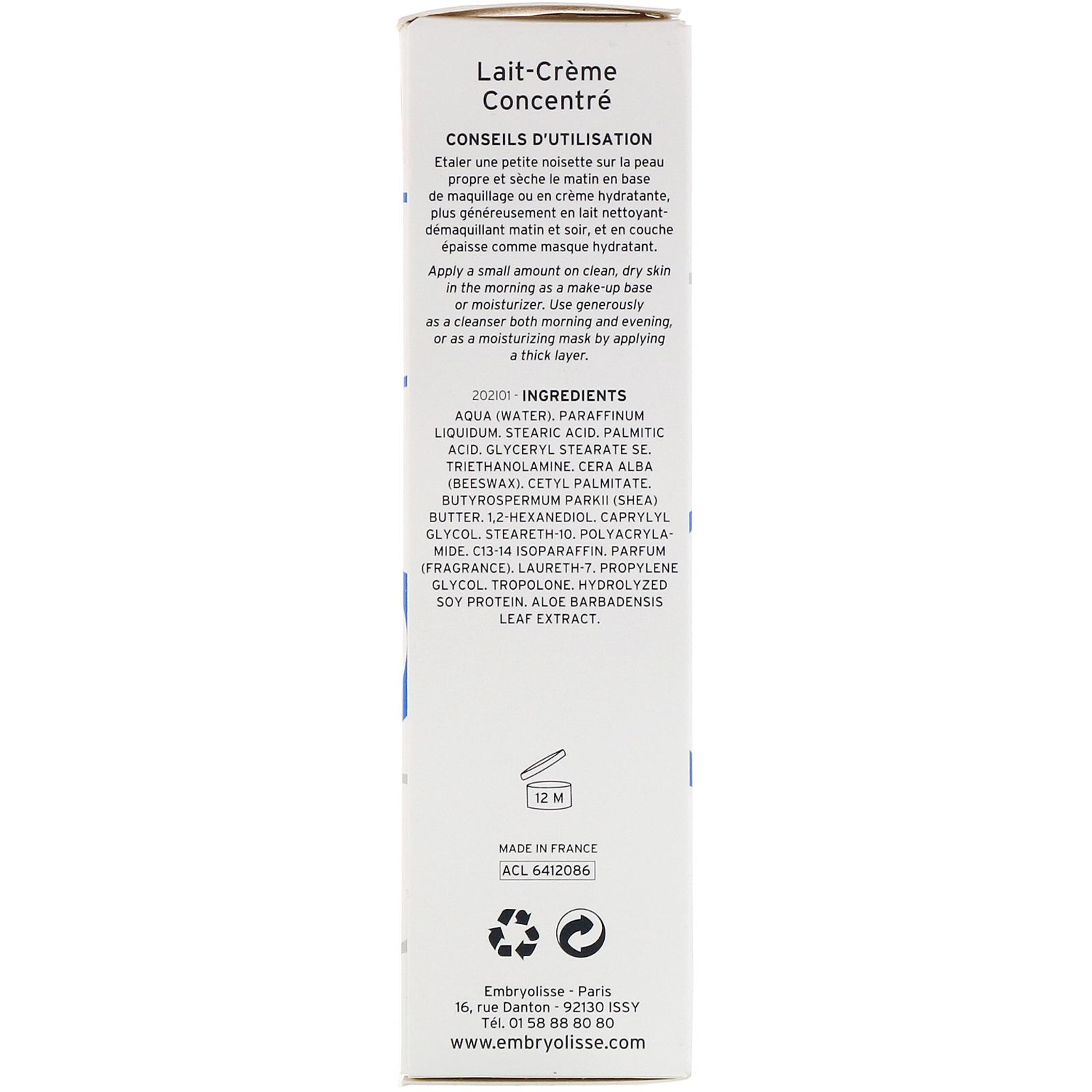 Comprar Embryolisse, Lait-Creme Concentre, Hidratante Nutritivo Multifuncional, 75 ml (2,54 fl oz) - Imagem 3