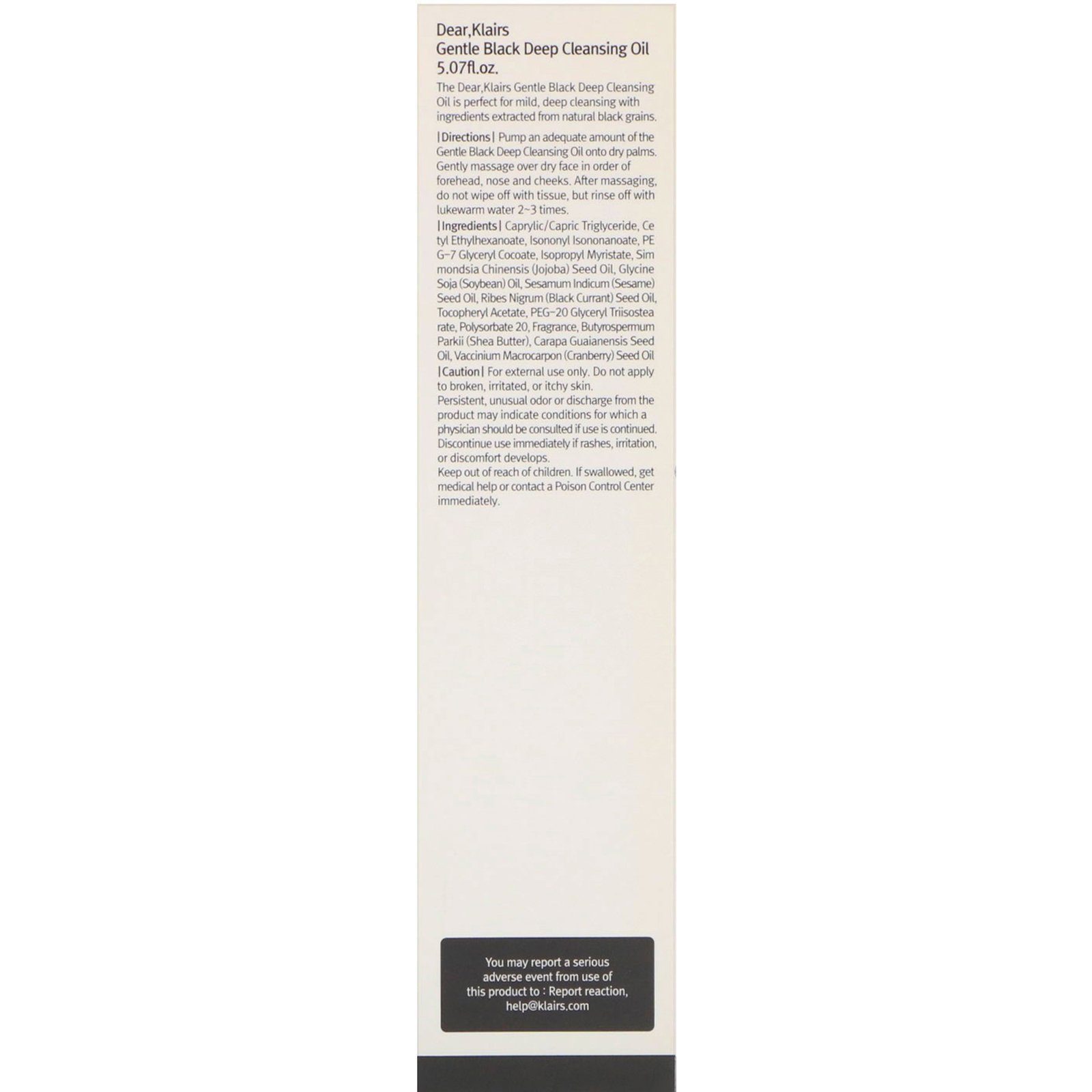Comprar Dear, Klairs, Gentle Black Deep Cleansing Oil, 5.07 fl oz (150 ml) - Imagem 3