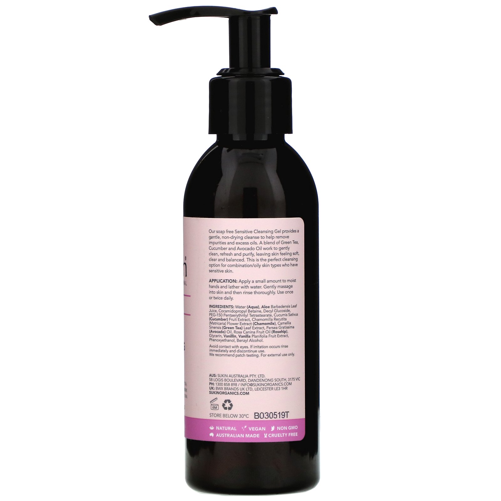 Comprar Sukin, Cleansing Gel, Sensitive, 4.23 fl oz (125 ml) - Imagem 2