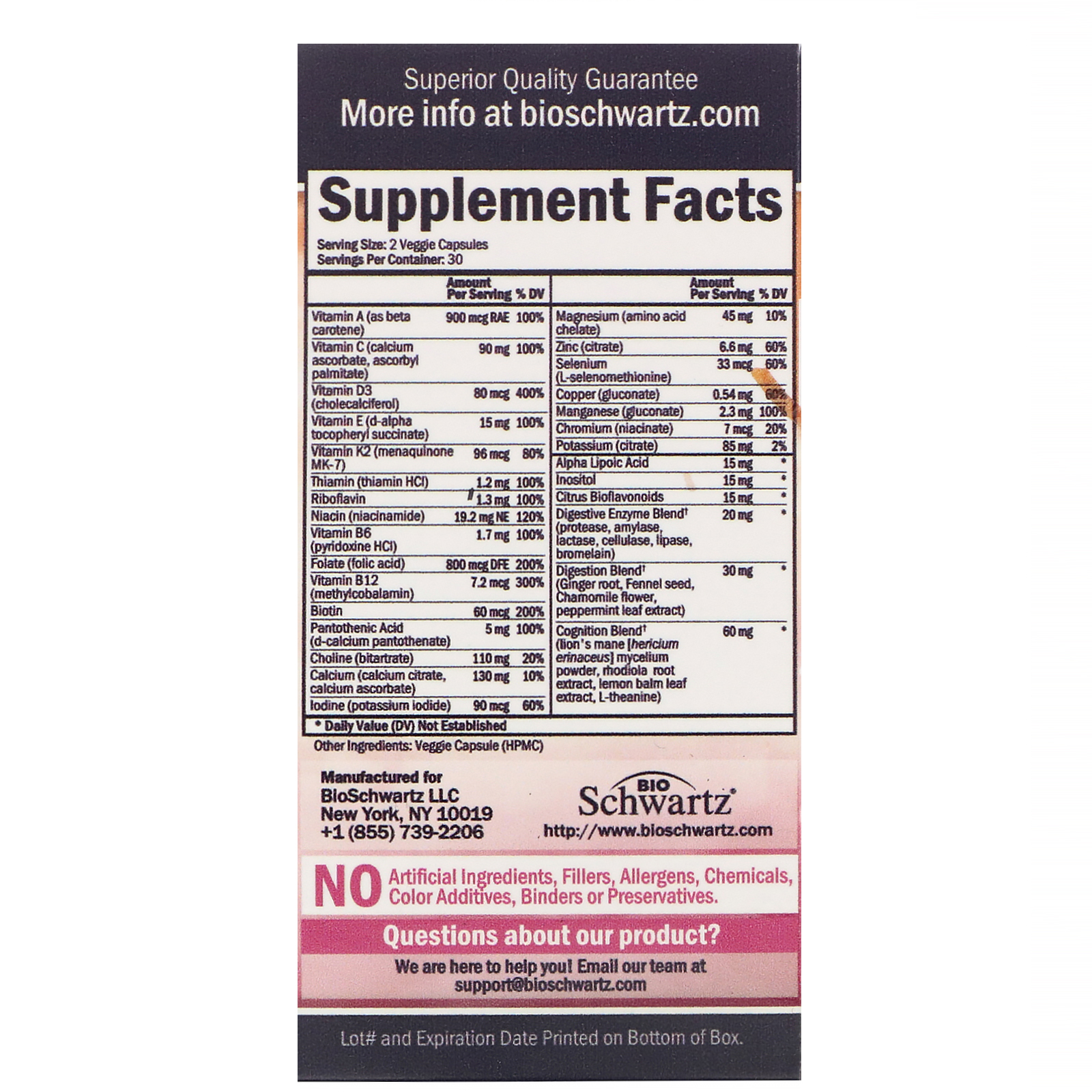 Comprar BioSchwartz, Fórmula Avançada de Multivitamínico para Mulheres Acima de 50 Anos, 60 Cápsulas Vegetais - Imagem 2