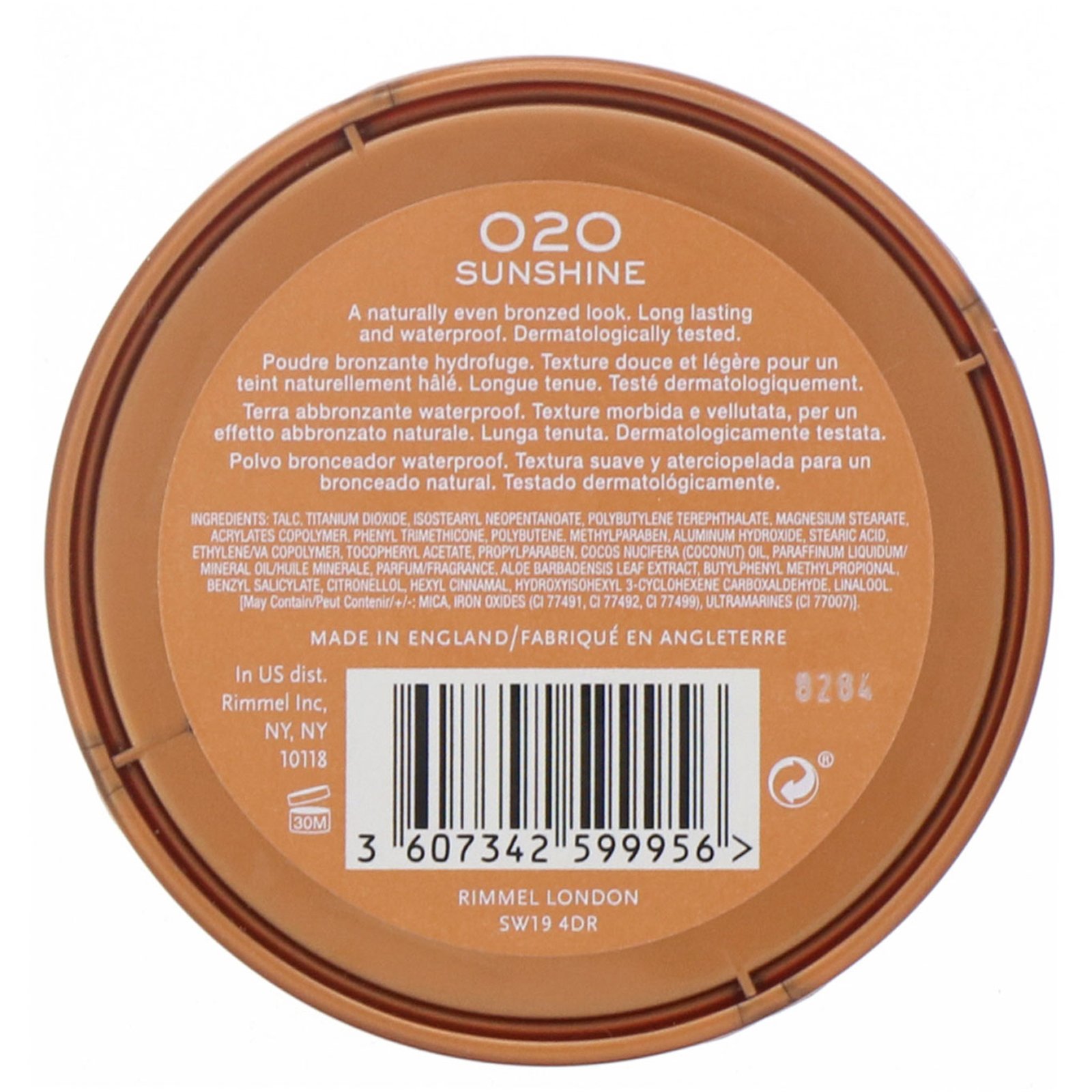 Comprar Rimmel London, Natural Bronzer, pó bronzeador à prova d’água, 020 Sunshine, 14 g - Imagem 2
