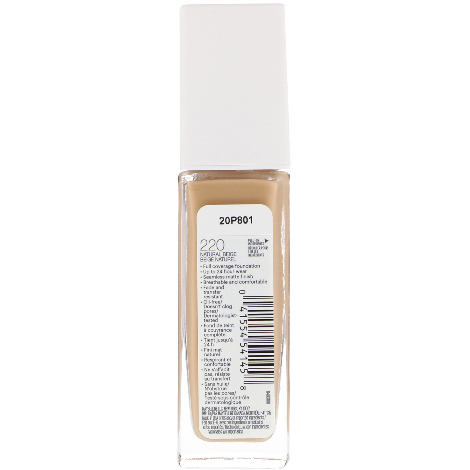 Comprar Maybelline, Super Stay, base de cobertura total, 220 Bege natural, 30 ml - Imagem 2