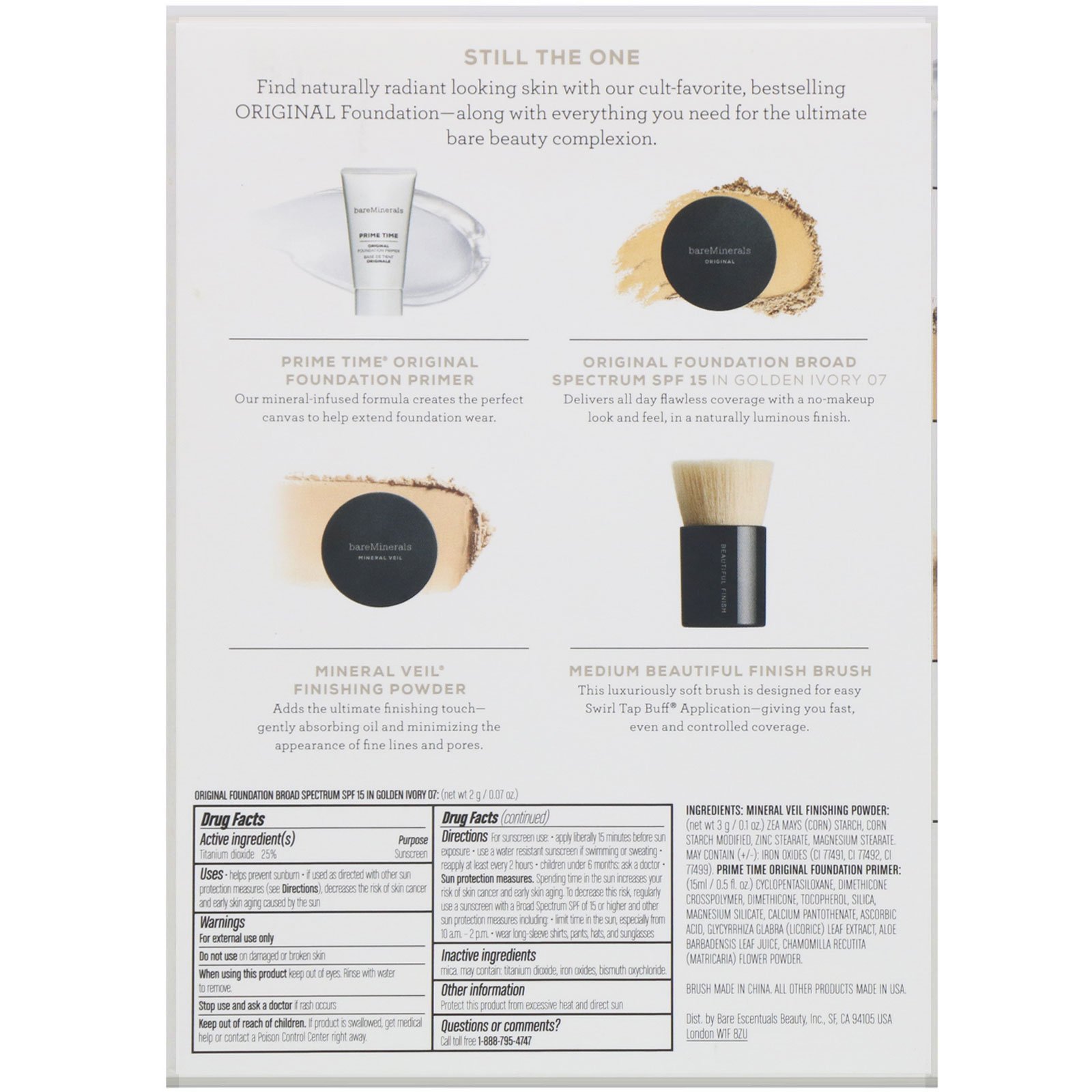 Comprar bareMinerals, Base mineral Nothing Beats the Original, Kit básico com 4 produtos, Marfim dourado 07, 1 kit - Imagem 2