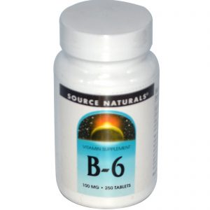 Comprar Source Naturals, B-6, 100 mg, 250 Tabletes