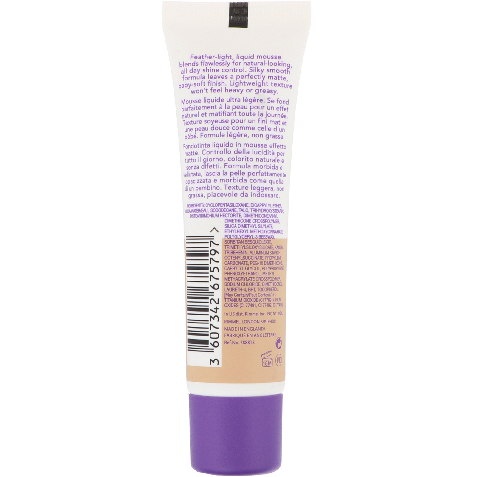 Comprar Rimmel London, Base em mousse líquido Stay Matte, 200 Bege claro, 30 ml - Imagem 2