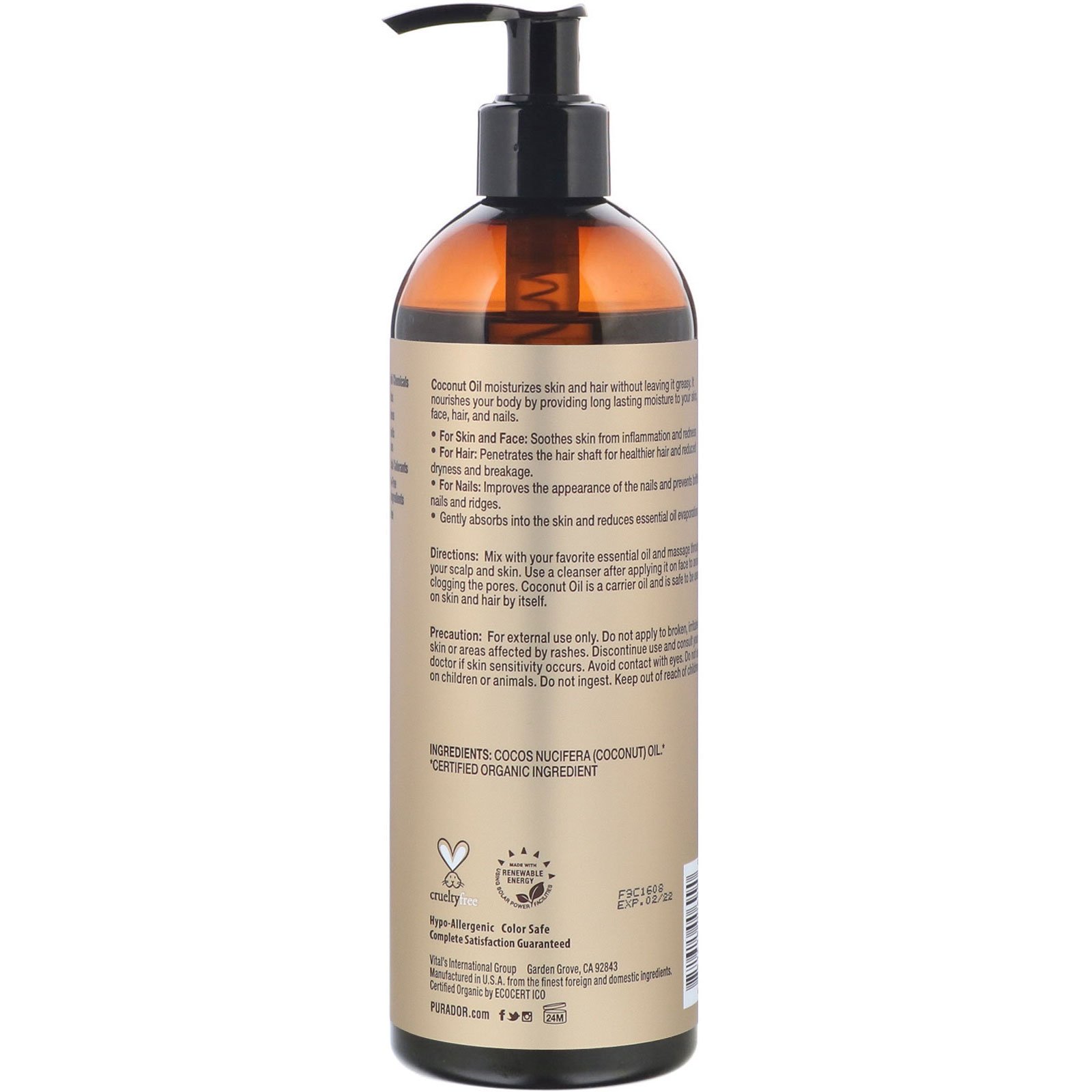 Comprar Pura D'or, Professional, Óleo de Coco Fracionado, 473 ml (16 fl oz) - Imagem 2