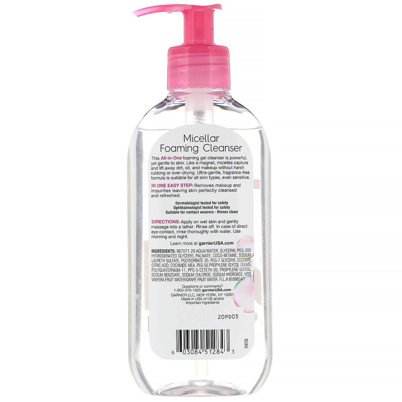 Comprar Garnier, SkinActive, Espuma de limpeza micelar, Removedor de maquiagem multifuncional, Todos os tipos de pele, 200 ml - Imagem 2