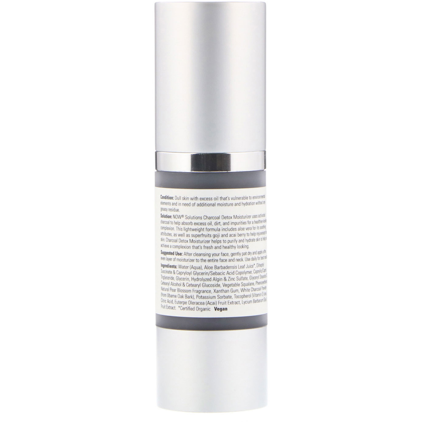 Comprar Now Foods, Soluções, Hidratante Detox de Carvão, 30 ml - Imagem 2