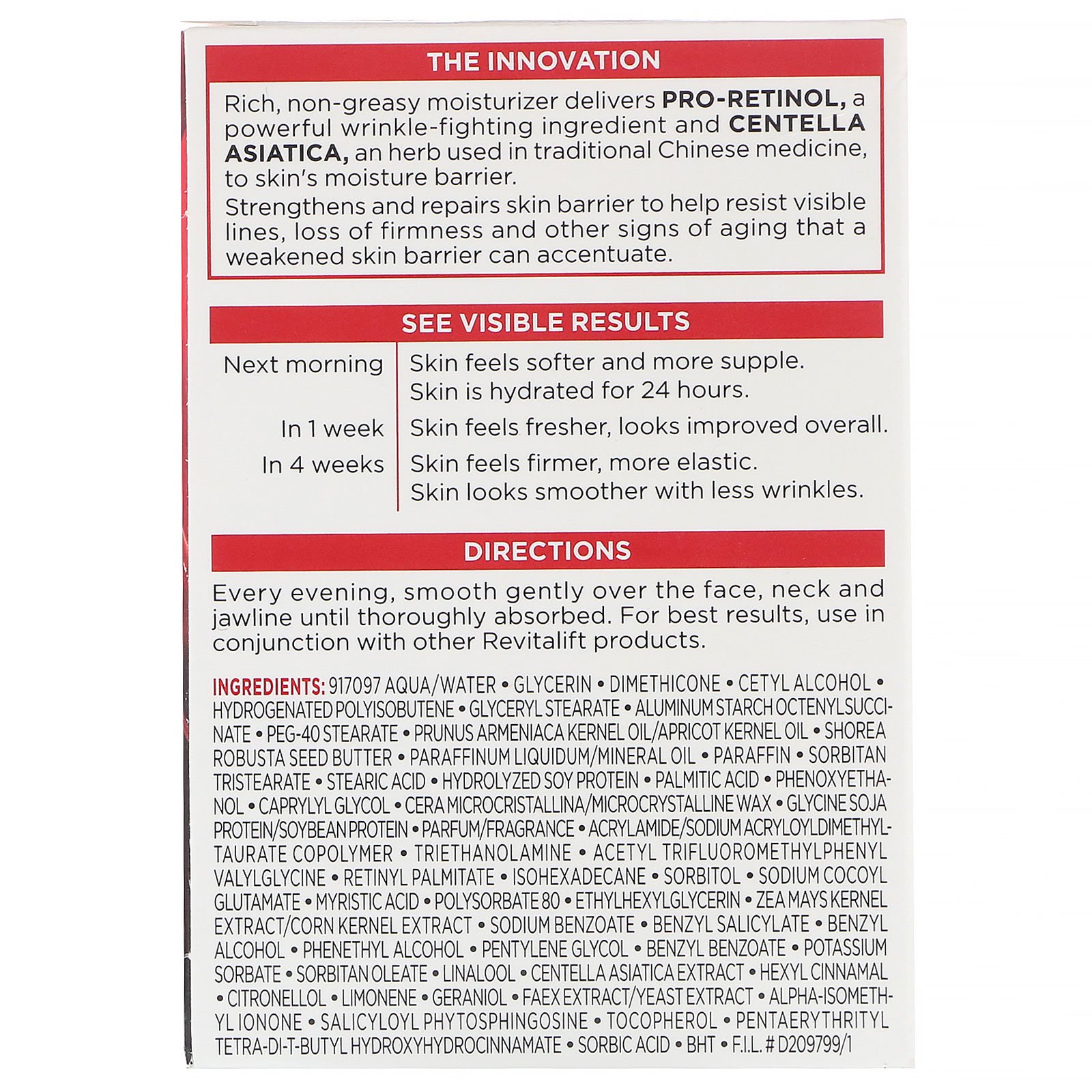 Comprar L'Oreal, Creme noturno Revitalift antirrugas + firmador, 48 g - Imagem 3