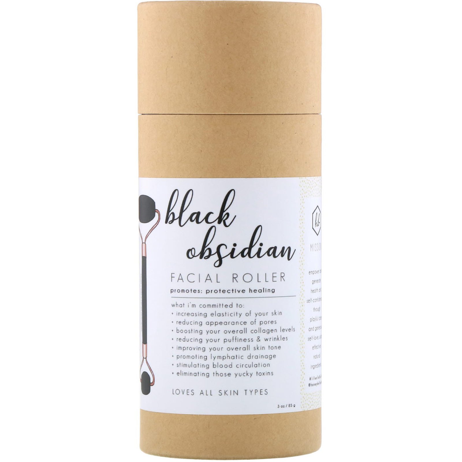 Comprar Honey Belle, Massageador Facial de Obsidiana Negra, 1 Rolo - Imagem 2