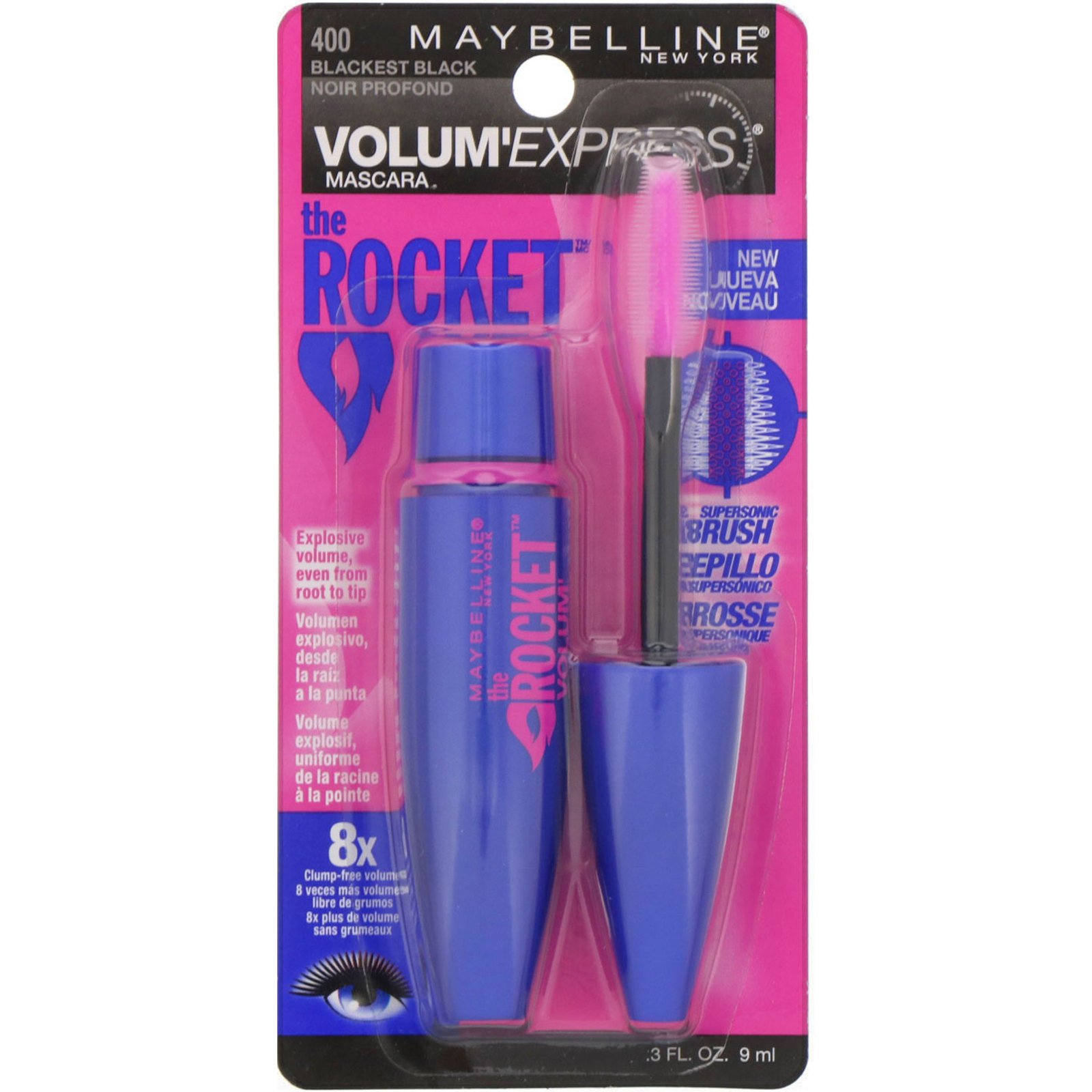 Comprar Maybelline, Volum' Express, Máscara The Rocket, Blackest Black, 9 ml - Imagem 2