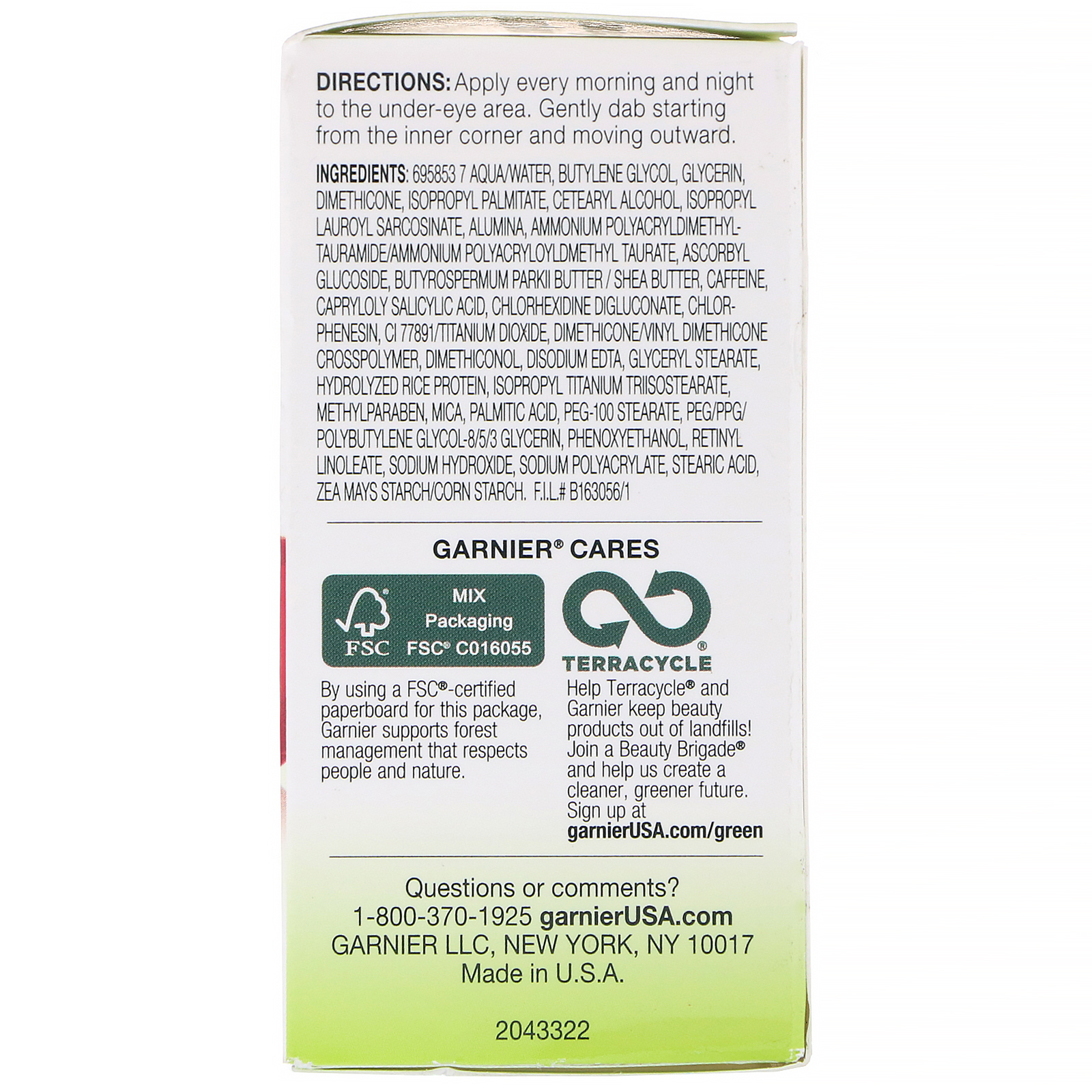 Comprar Garnier, SkinActive, Ultra-Lift, Creme firmador antirrugas para os olhos, 15 ml - Imagem 3