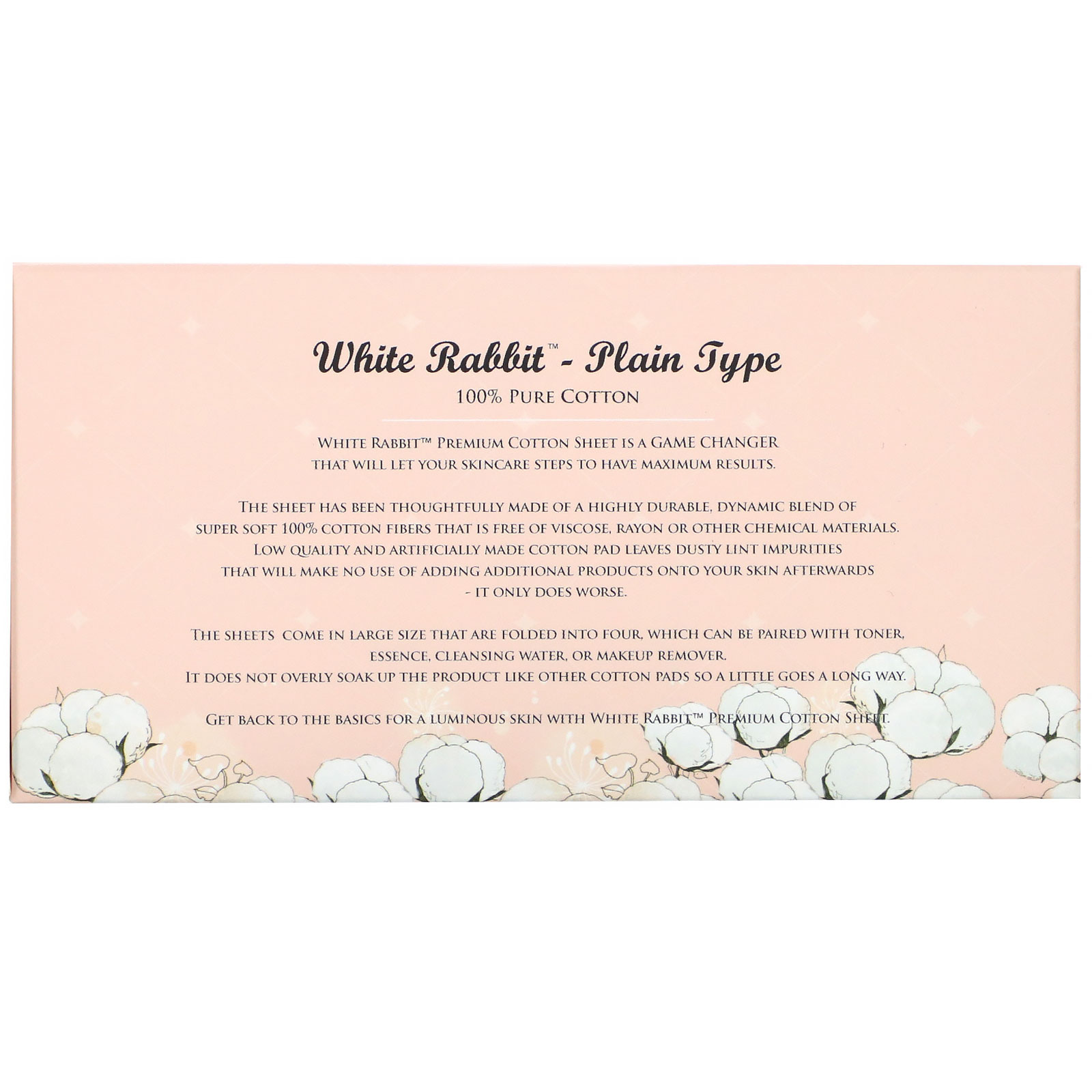 Comprar White Rabbit, Premium Cosmetic Cotton Sheet, Plain, 200 Sheets - Imagem 2