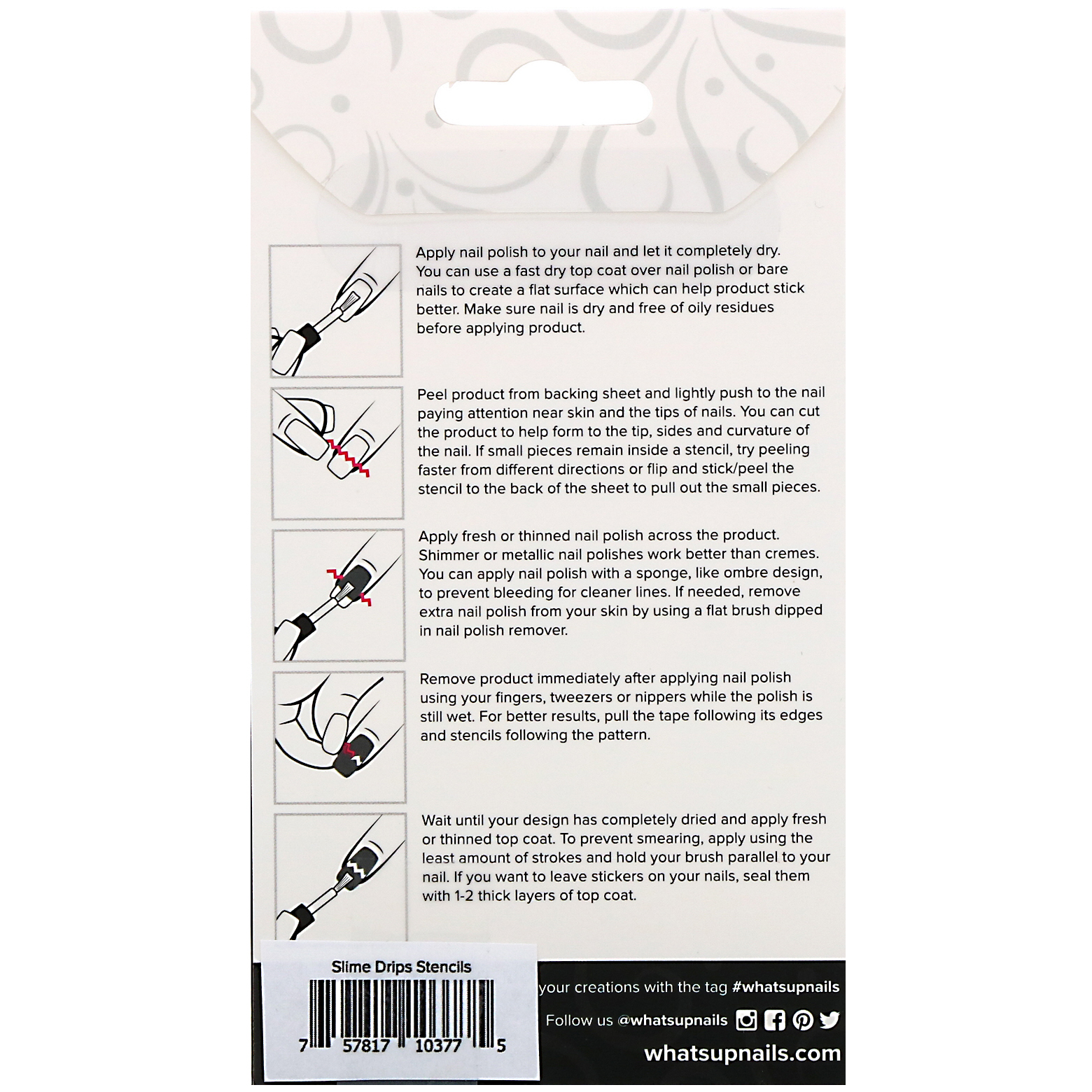 Comprar Whats Up Nails, Stencils de gota de slime, 30 peças - Imagem 2