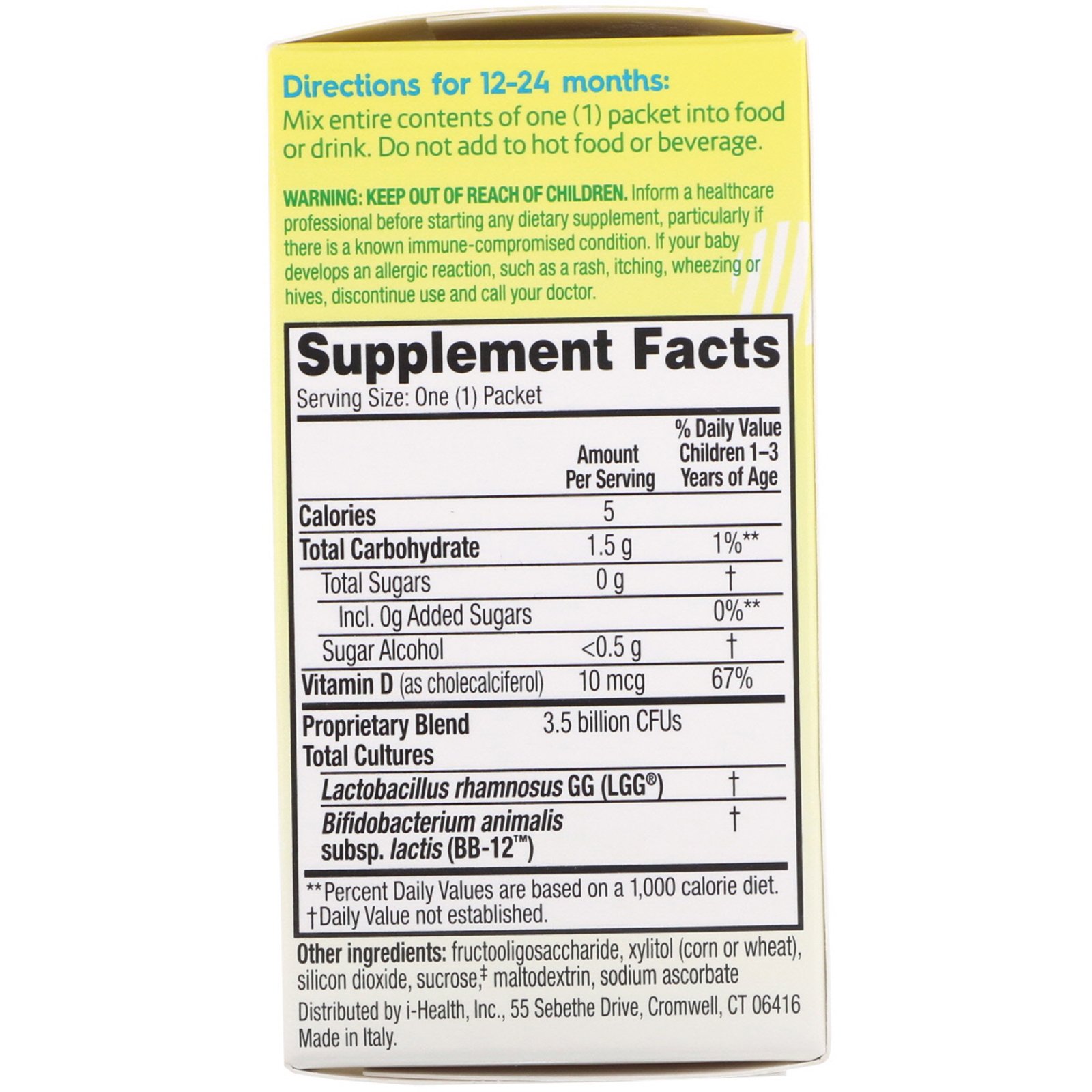 Comprar Culturelle, Probiotics, Baby, Grow + Thrive, Probiotics + Vitamin D Packets, 12-24 Months, 30 Single Serve Packets - Imagem 2